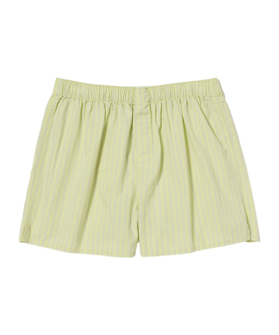 Tekla Ssense Exclusive Green Auralee Edition Boxer Pyjama Shorts In Light Moss Stripes