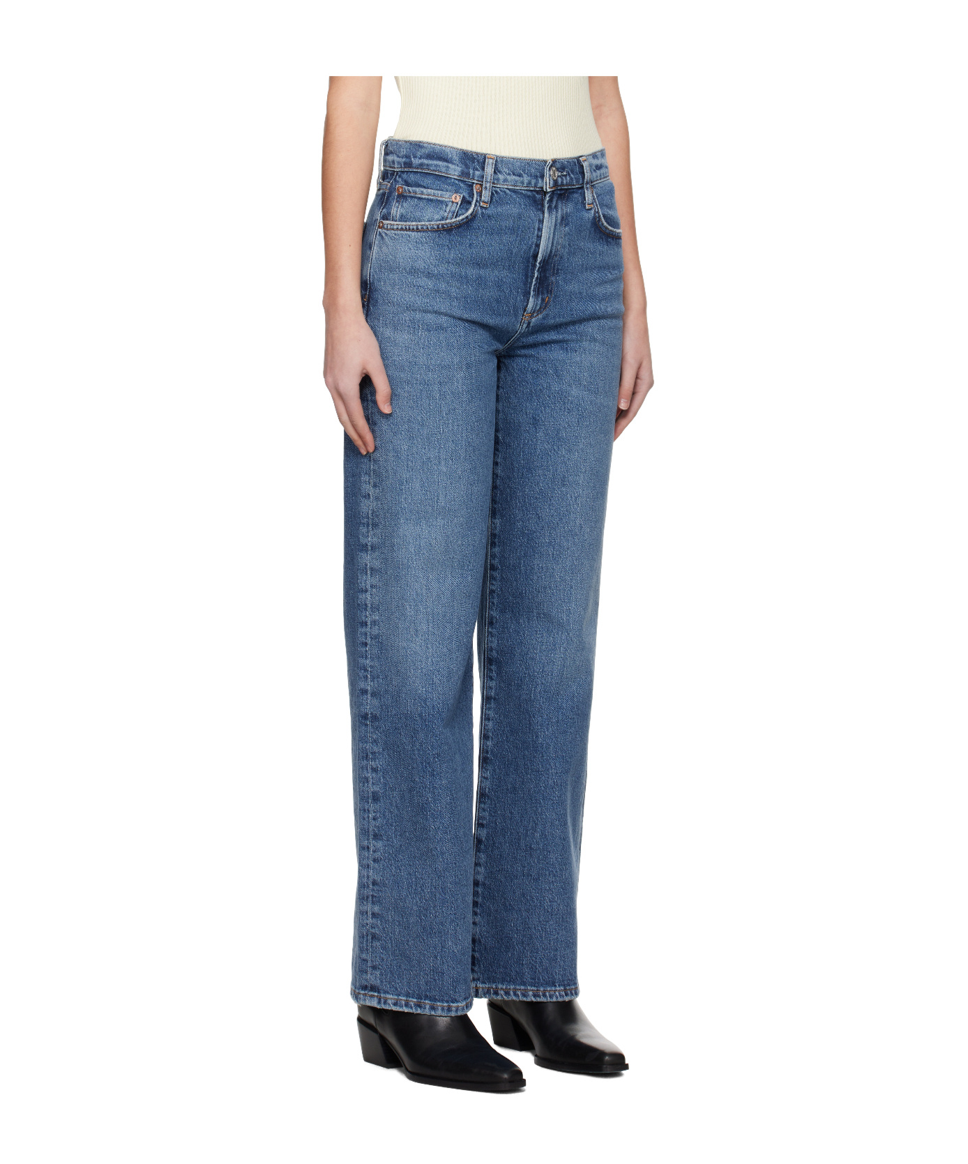 Agolde Valen High Rise Straight Jeans In Brown