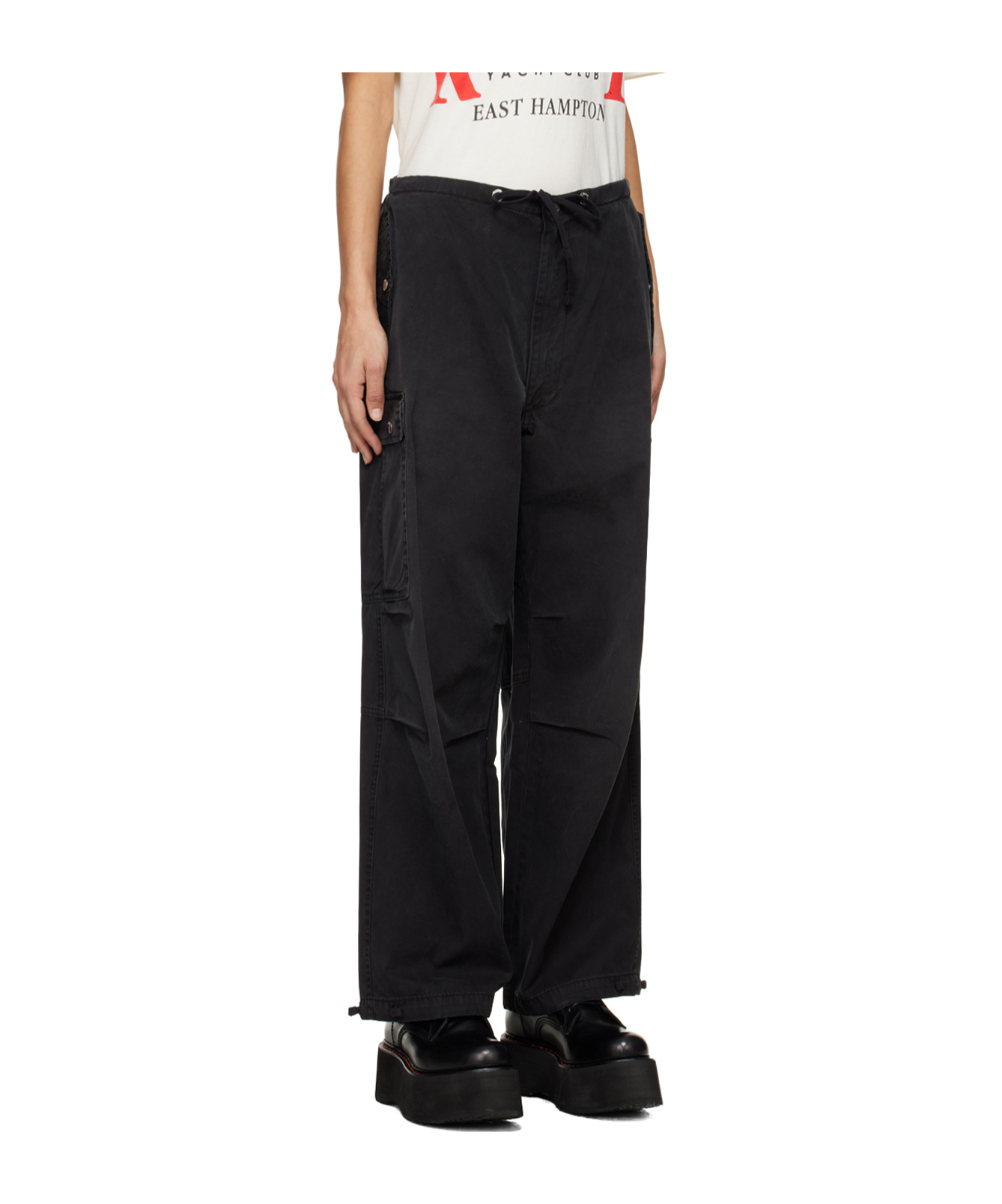 Rhude Ssense Exclusive Black Parachute Trousers In Black