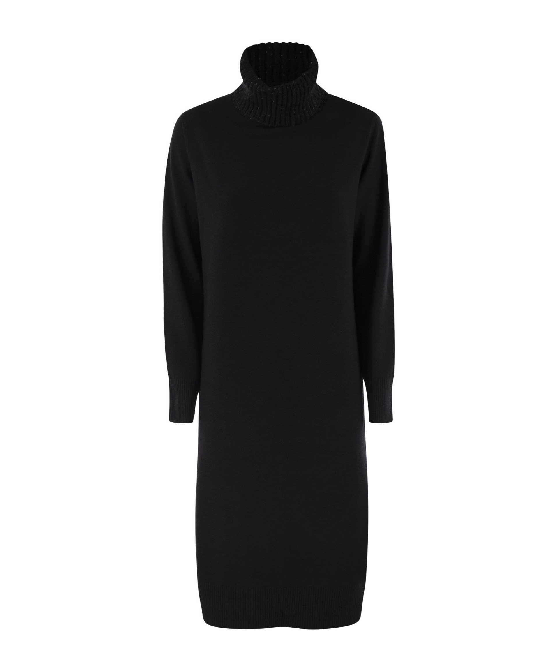 Fabiana Filippi Sequined High-neck Dress In Black