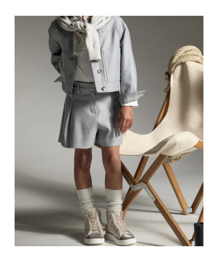 Brunello Cucinelli Wool Shorts In Gray