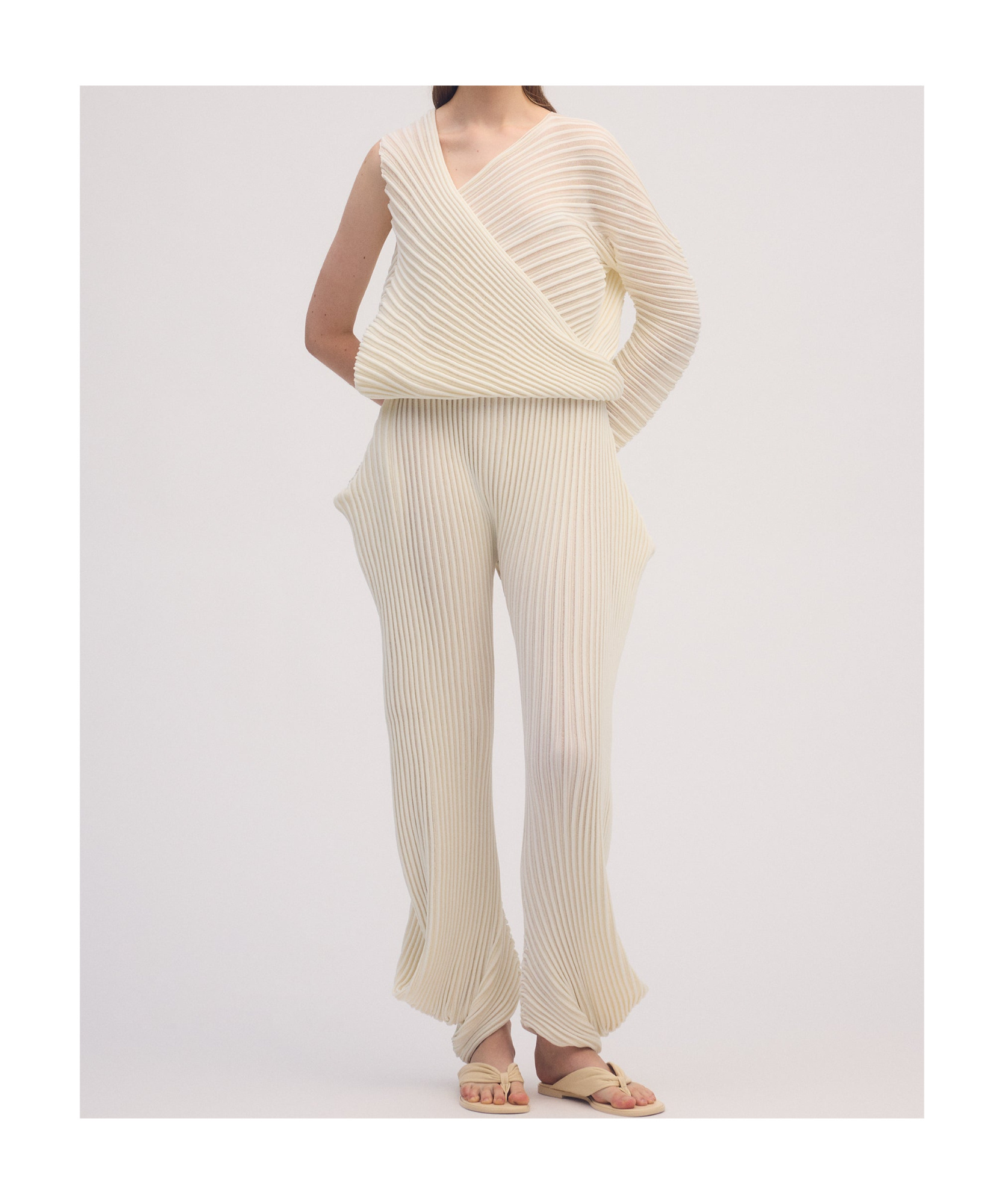 Issey Miyake Stream Top In White