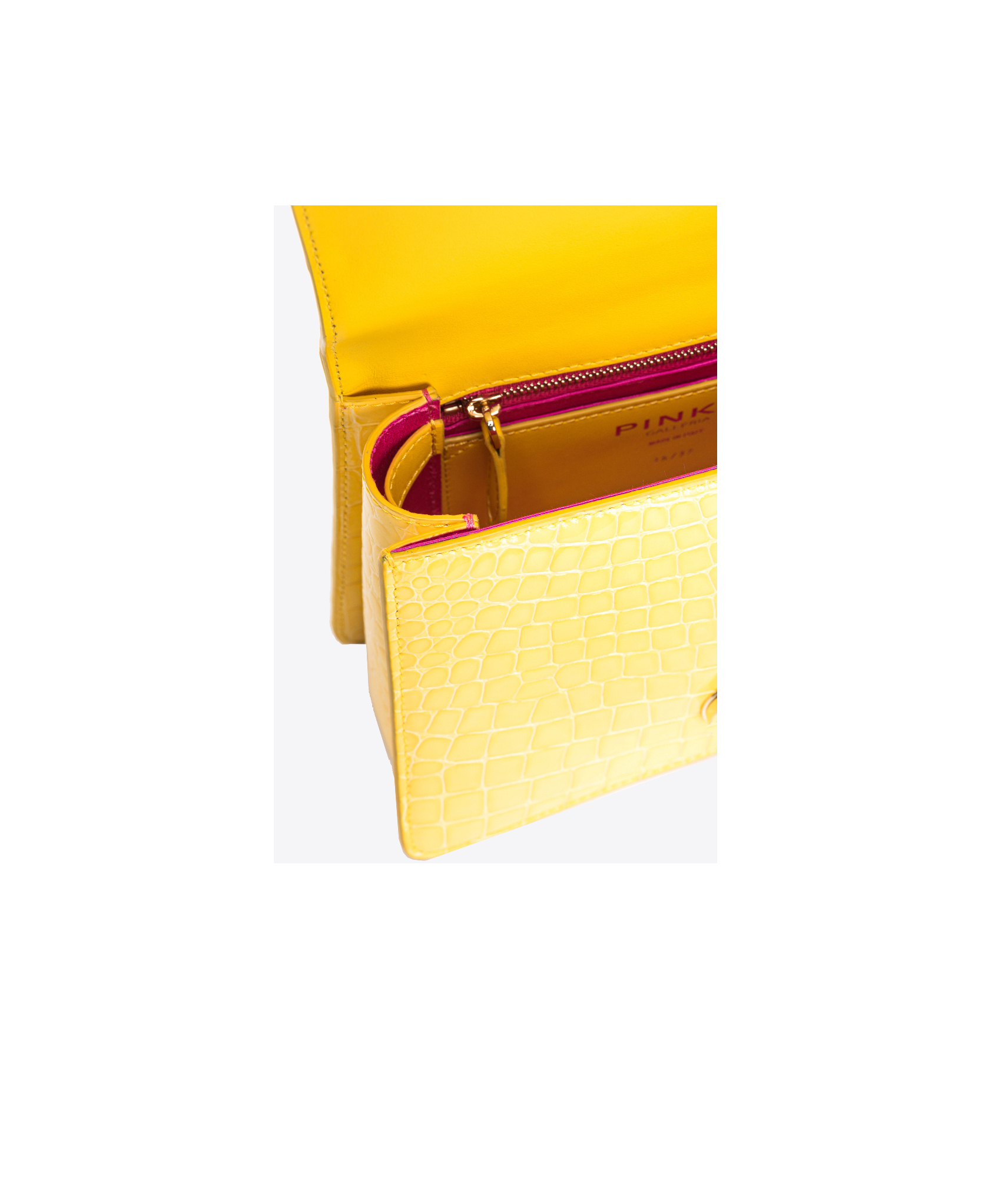 Pinko Adjustable Strap Shoulder Bag In Yellow