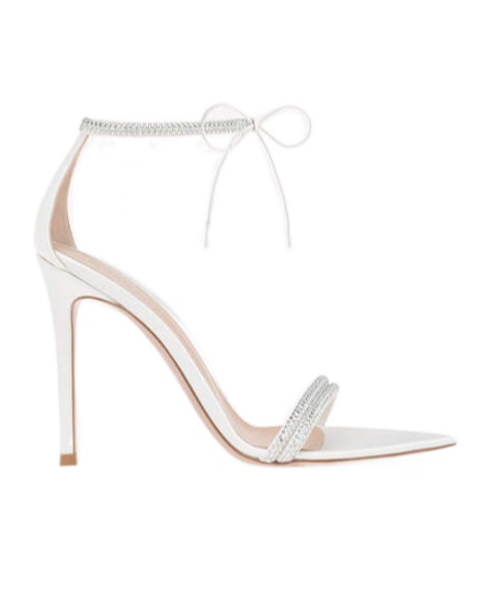 Gianvito Rossi Montecarlo Crystal-embellished Suede And Satin Sandals In White