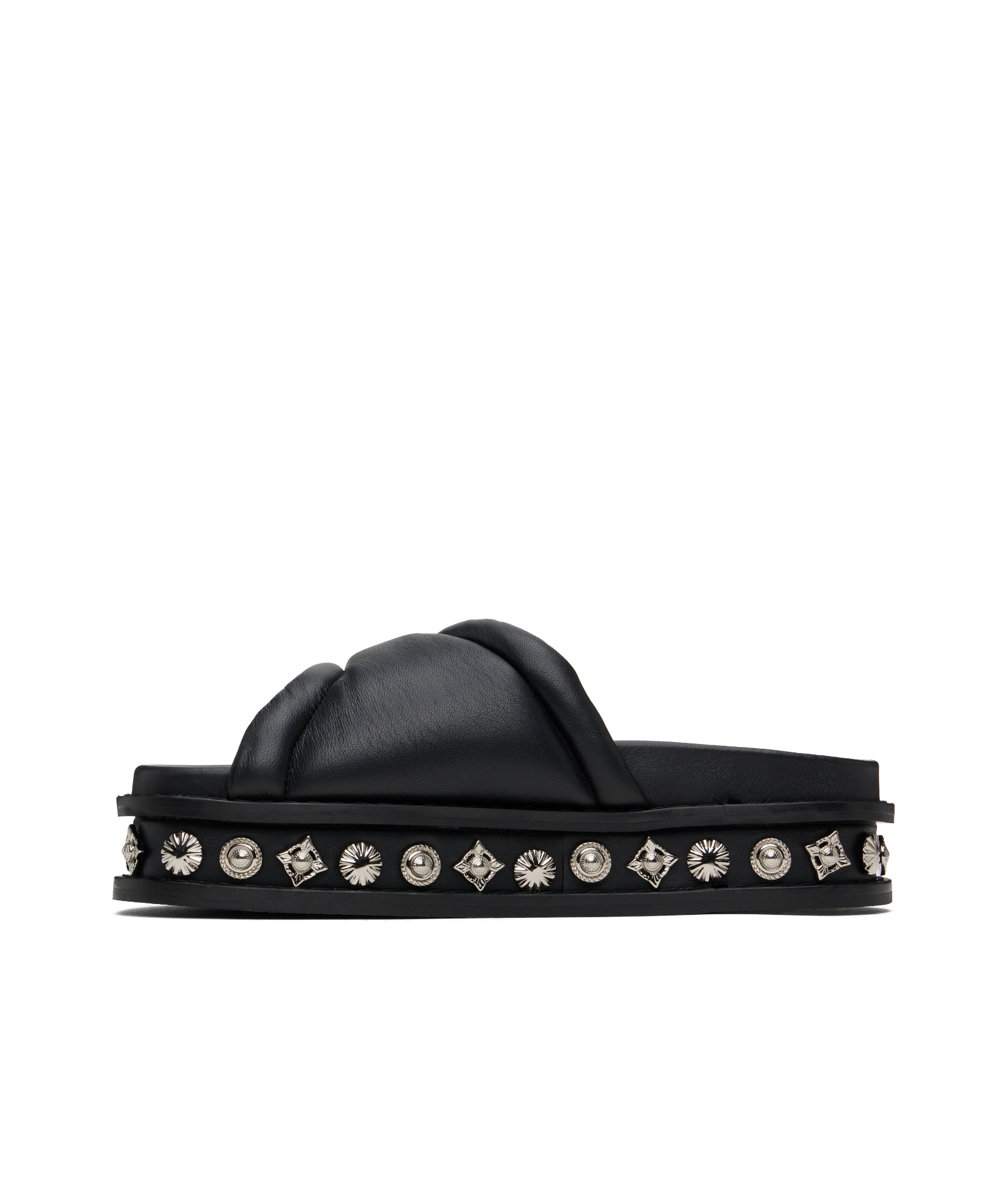 Toga Virilis Round Toe Flat Slippers In Black