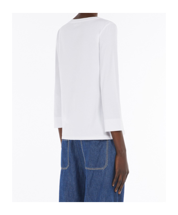 Max Mara Durata Jersey Boat-neck T-shirt In White