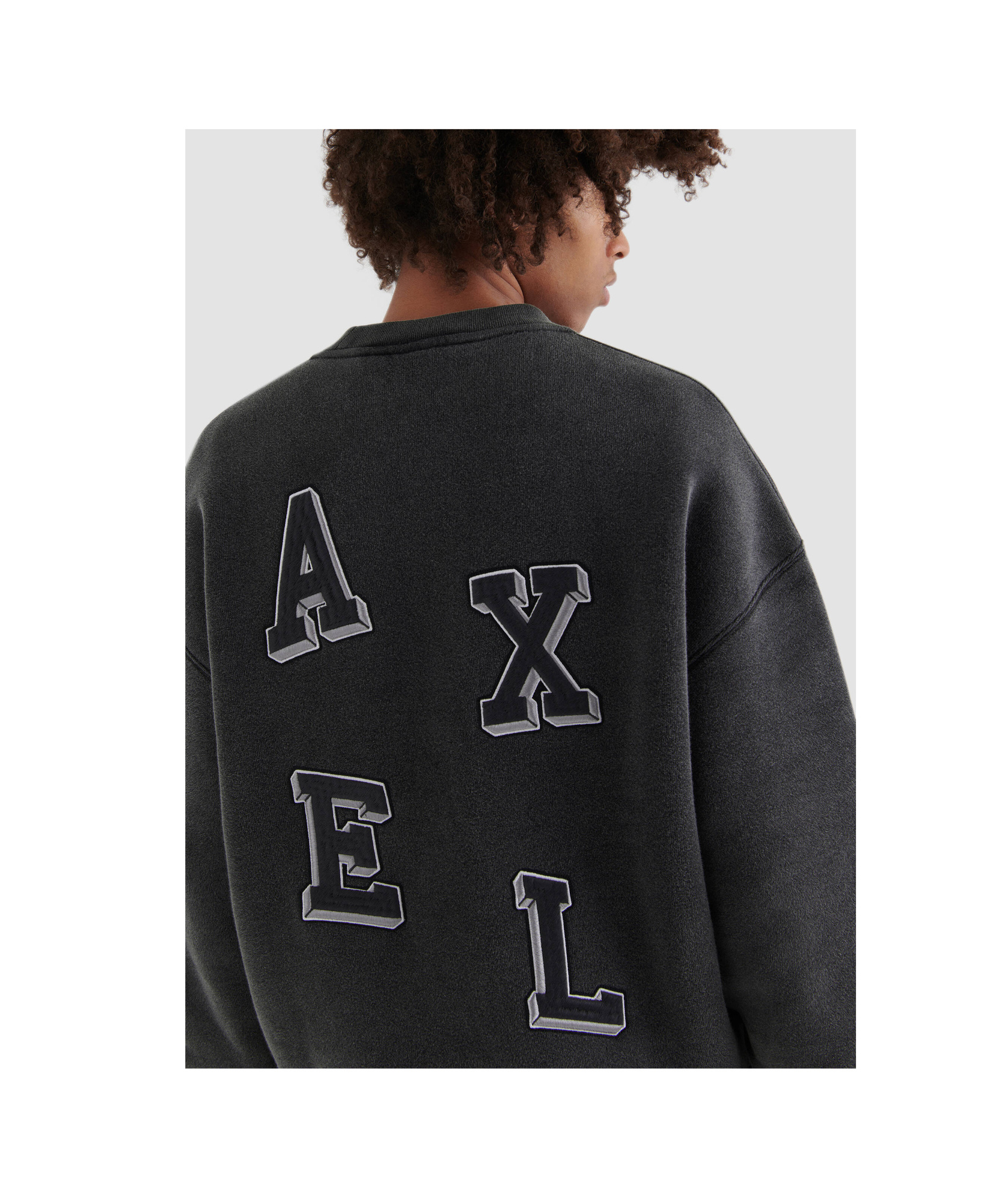 Axel Arigato Anthracite Grey Typo-embroidered Jersey Sweatshirt In Black