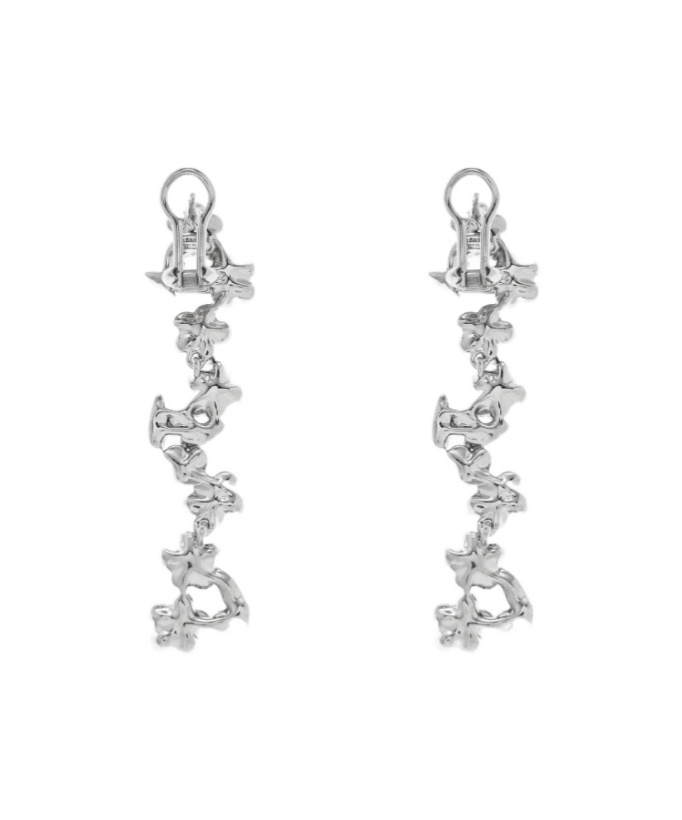 Jil Sander Crystal-embellishment Earrings In Gray