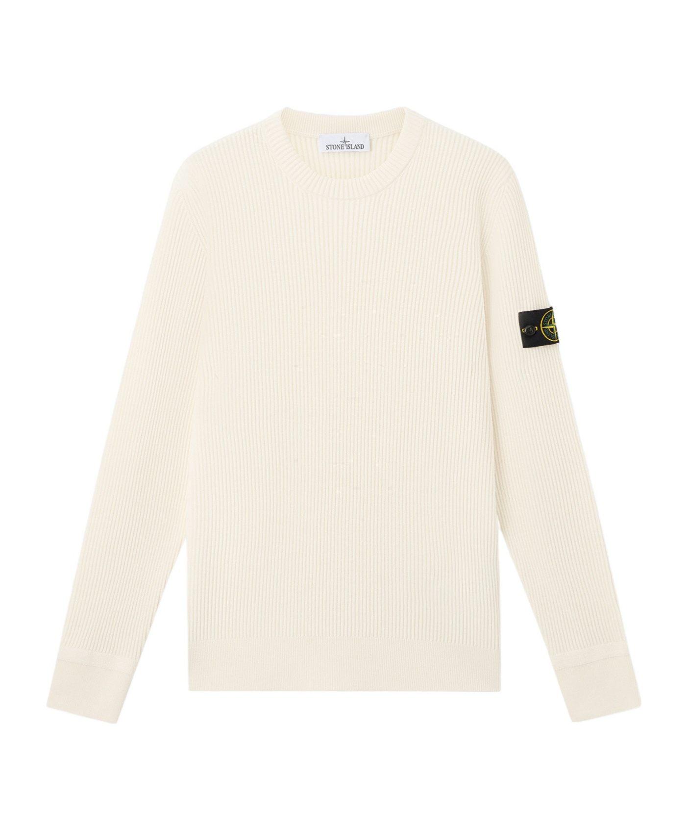 Stone Island Knit Crewneck Jumper In Full Rib Rws Wool