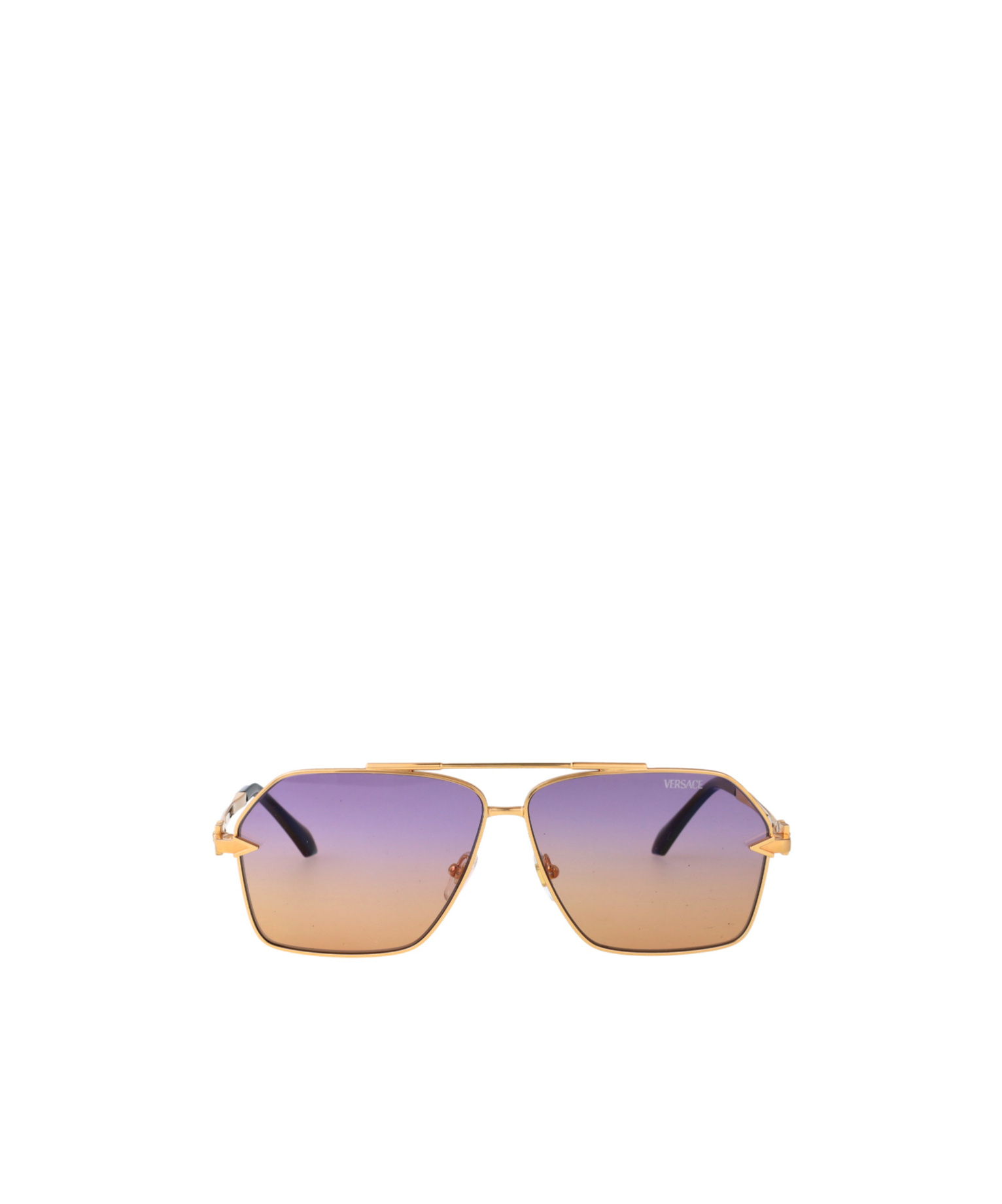 Versace Geometric-frame Sunglasses In Gold