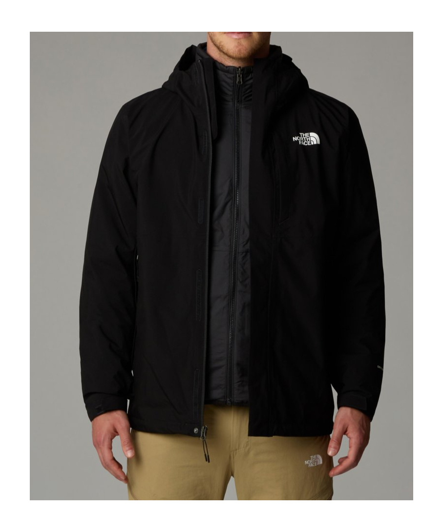 The North Face Dryvent Mono Black Jacket With Logo Printed On The Front In Tech Fabric Man In Black