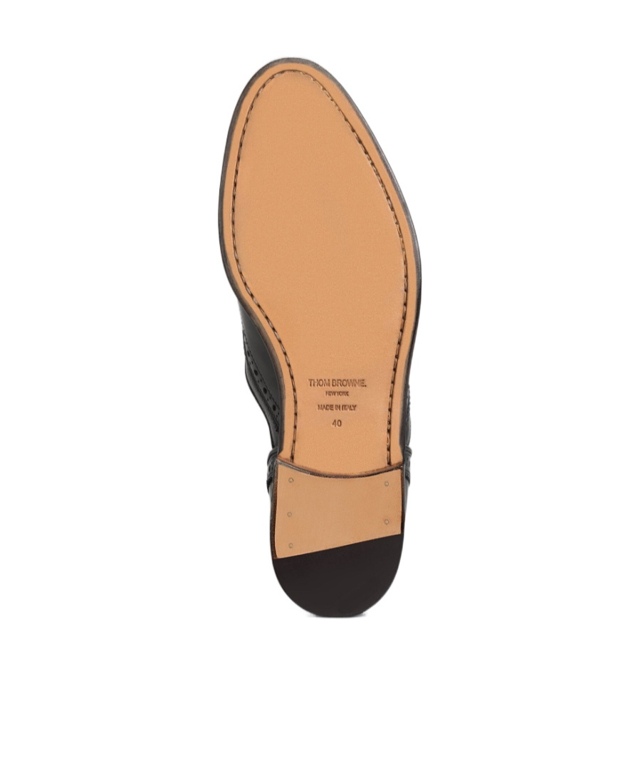 Thom Browne Slip-on Brogue Shoes In Black