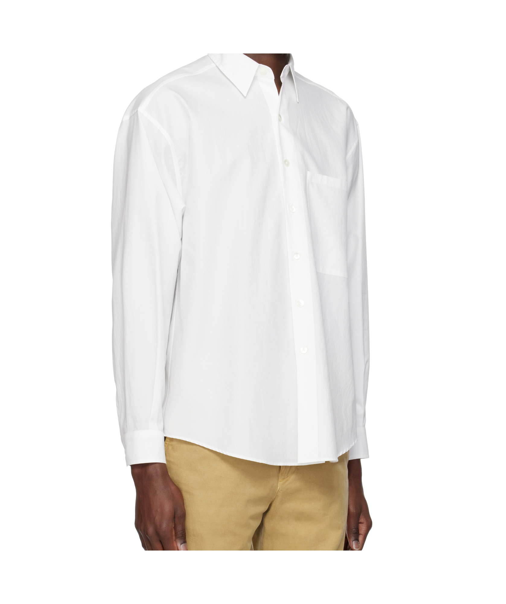 Auralee Wrinkled-effect Cotton Shirt In White