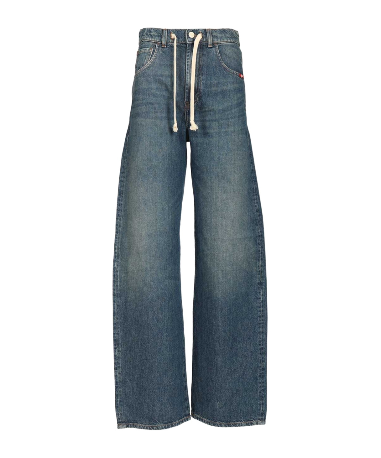 Amish Danielle Drawstring Wide-leg Jeans In Blue