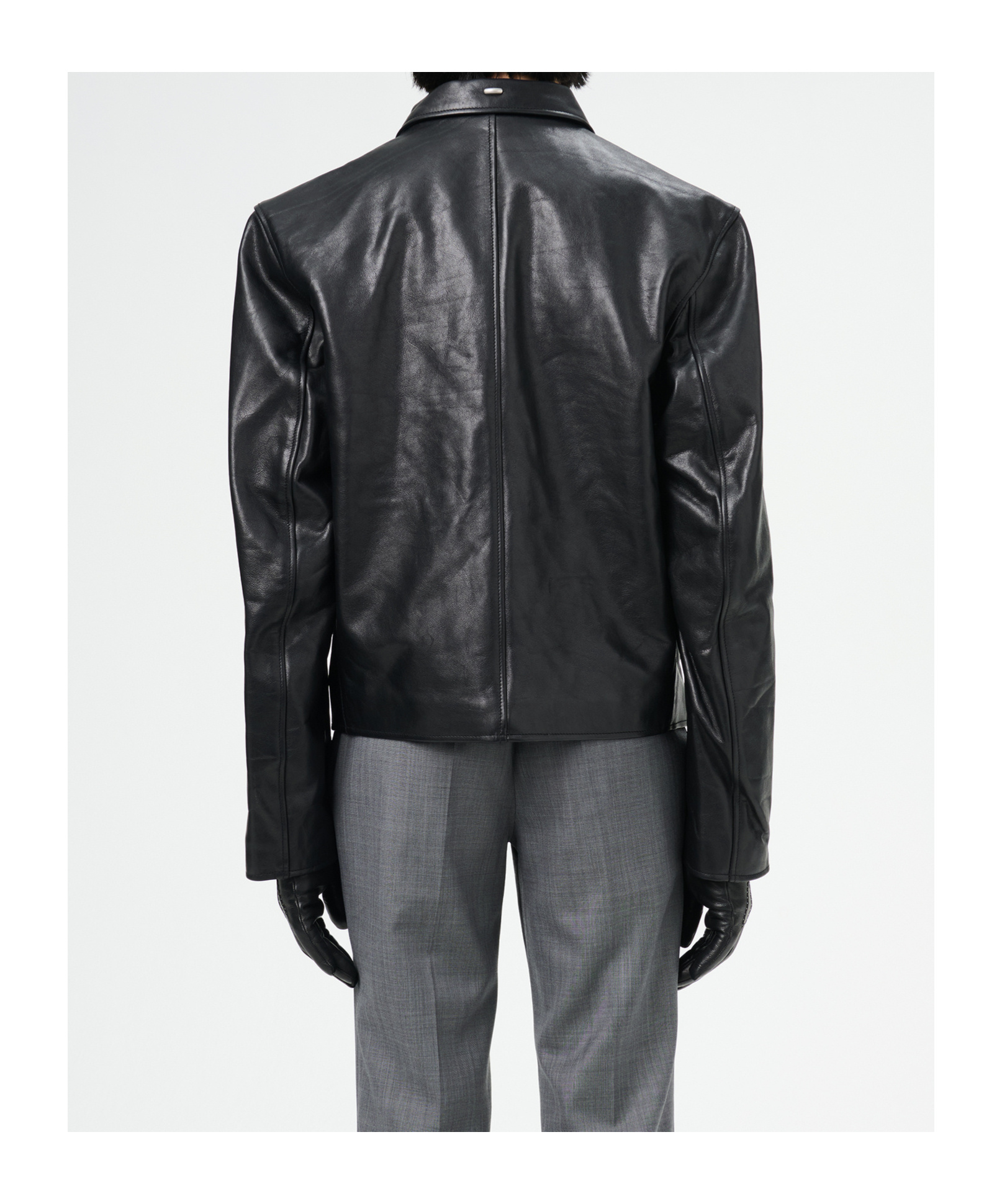 Shop Our Legacy Zippered Long-sleeved Leather Jacket In Black