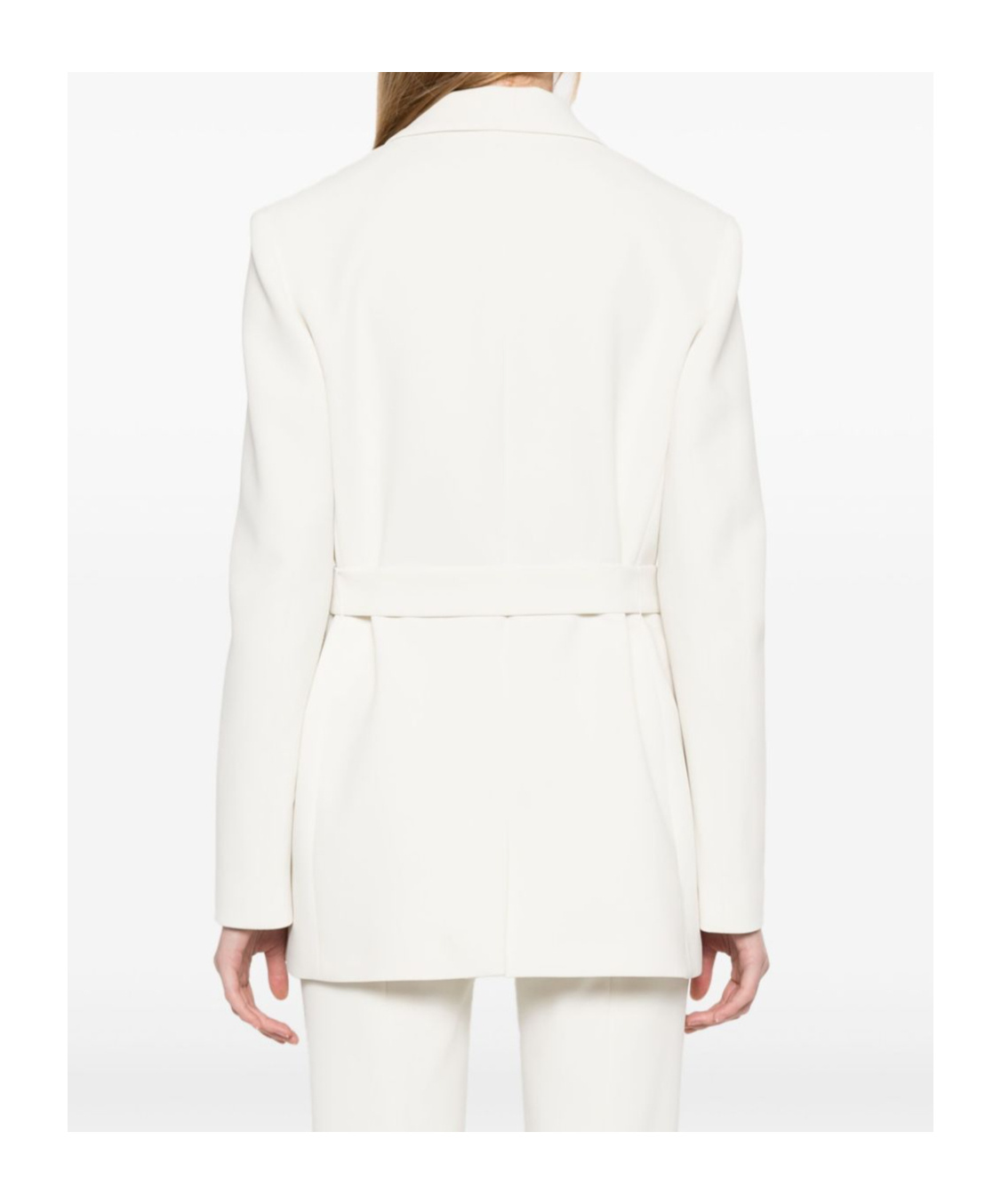 Blugirl Tailored White Blazer With Belted Waist