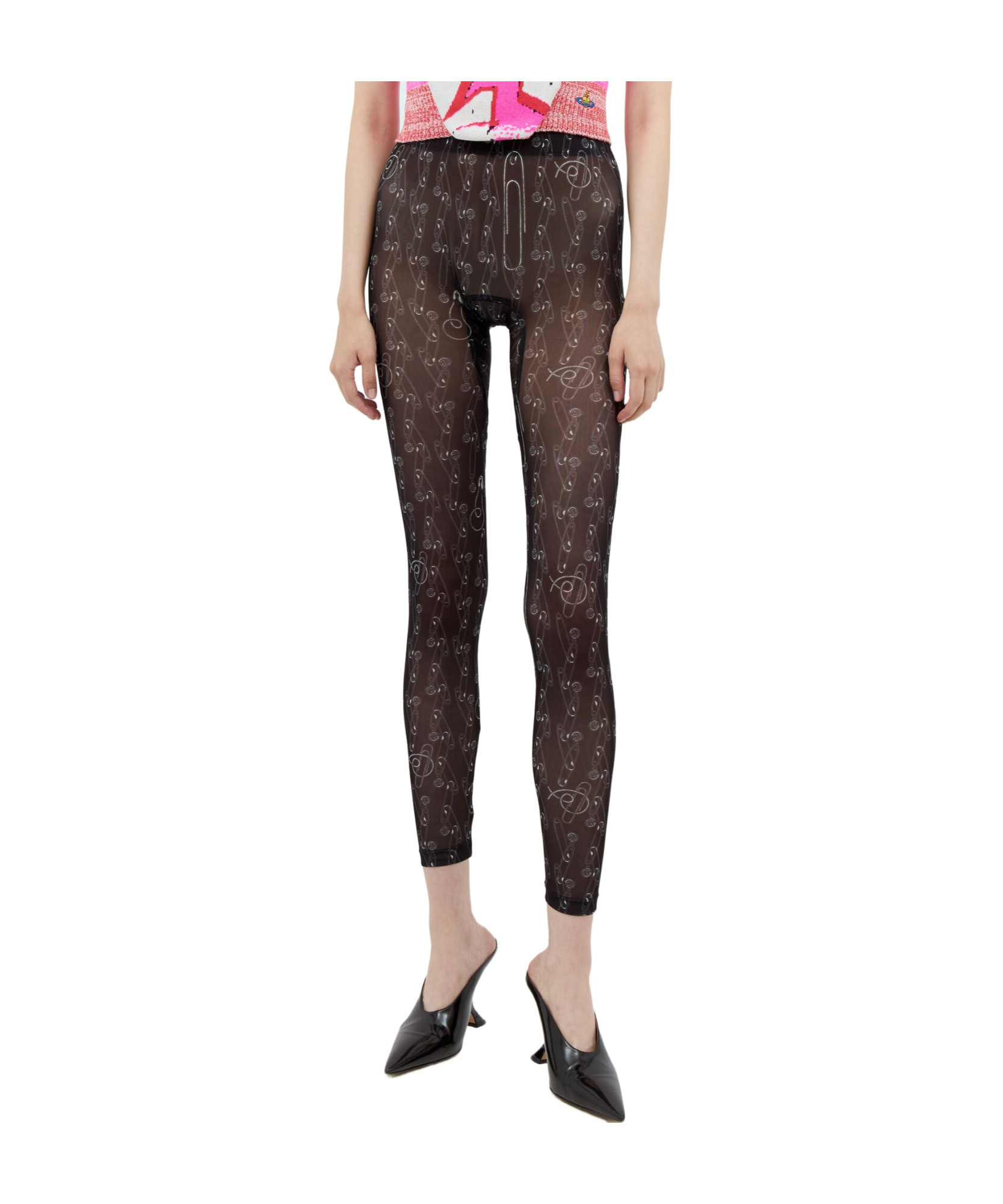Vivienne Westwood Safety Pin Leggings In Black