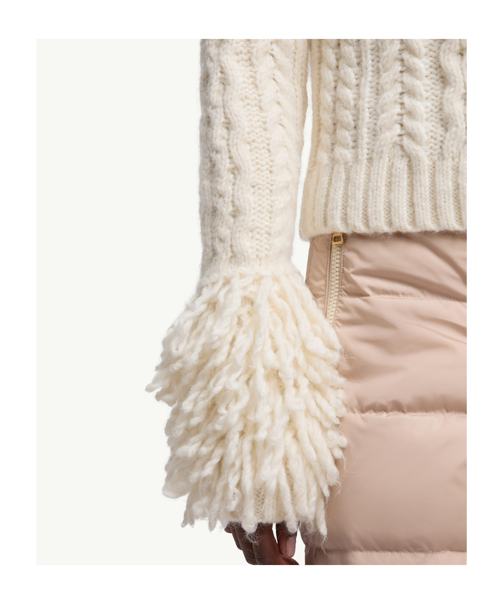 Moncler Ivory Alpaca Blend Cardigan In White