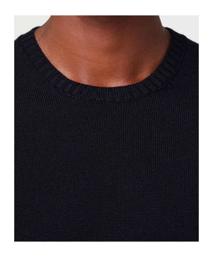 Drumohr Merino Wool Crew-neck Sweater In Black