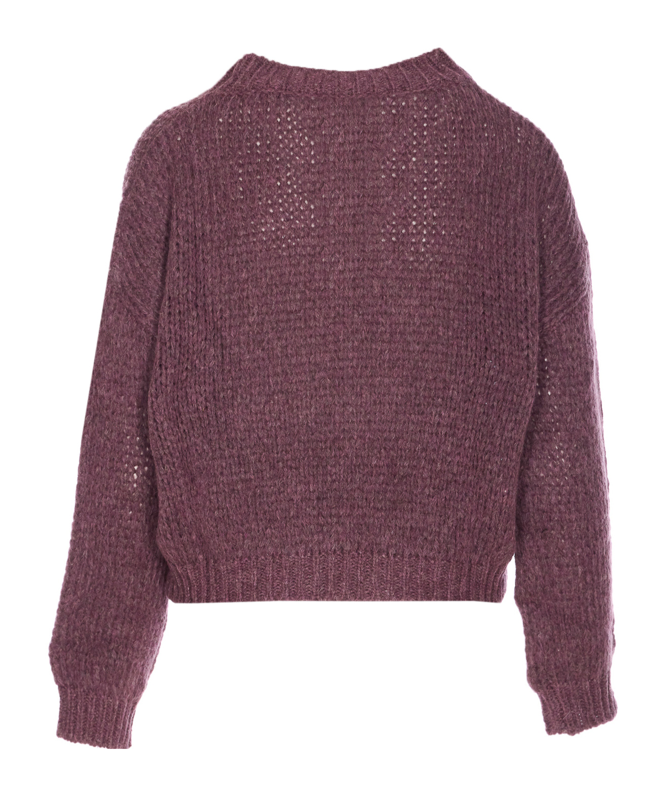Roberto Collina Crew Neck Long Sleeves Textured Knit In Purple
