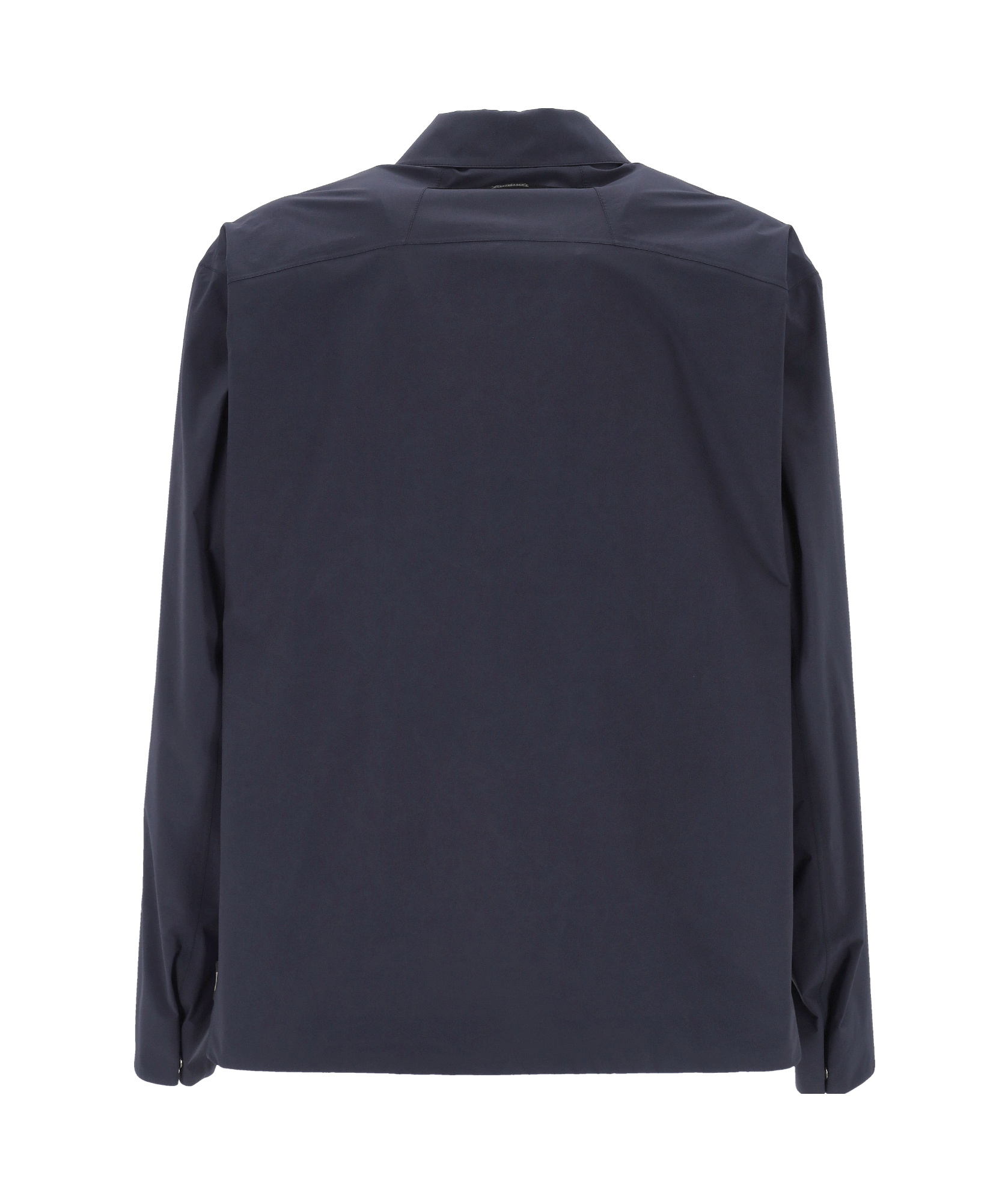 Herno Collared Waterproof Jacket Front Pockets In Black