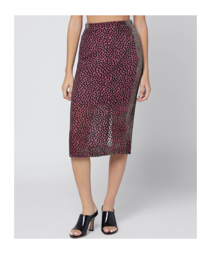 Dries Van Noten Polka Dot Skirt In Silk Blend In Animal Print