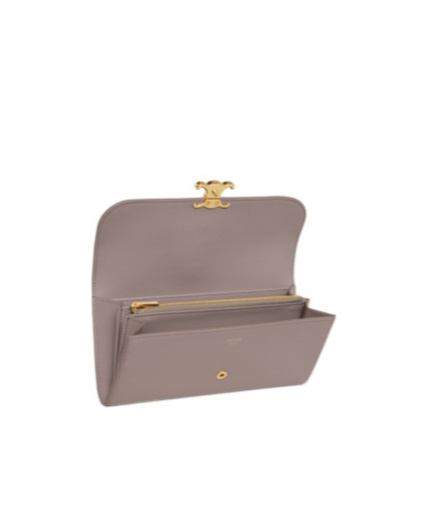 Celine Large Flip Wallet In Nude