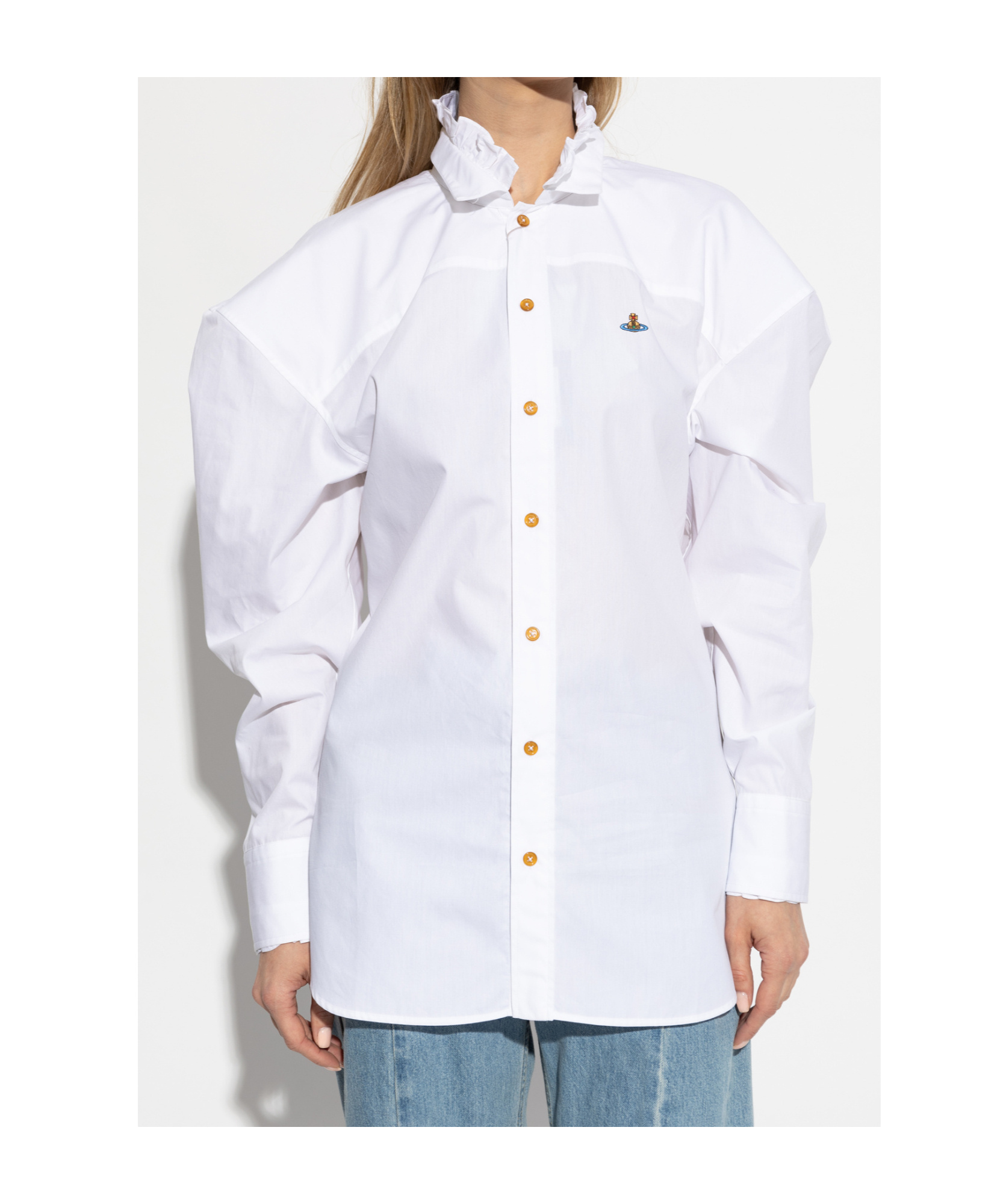 Vivienne Westwood Women White Football Shirt, S Luxury Shirts For Women Darveys In Neutral