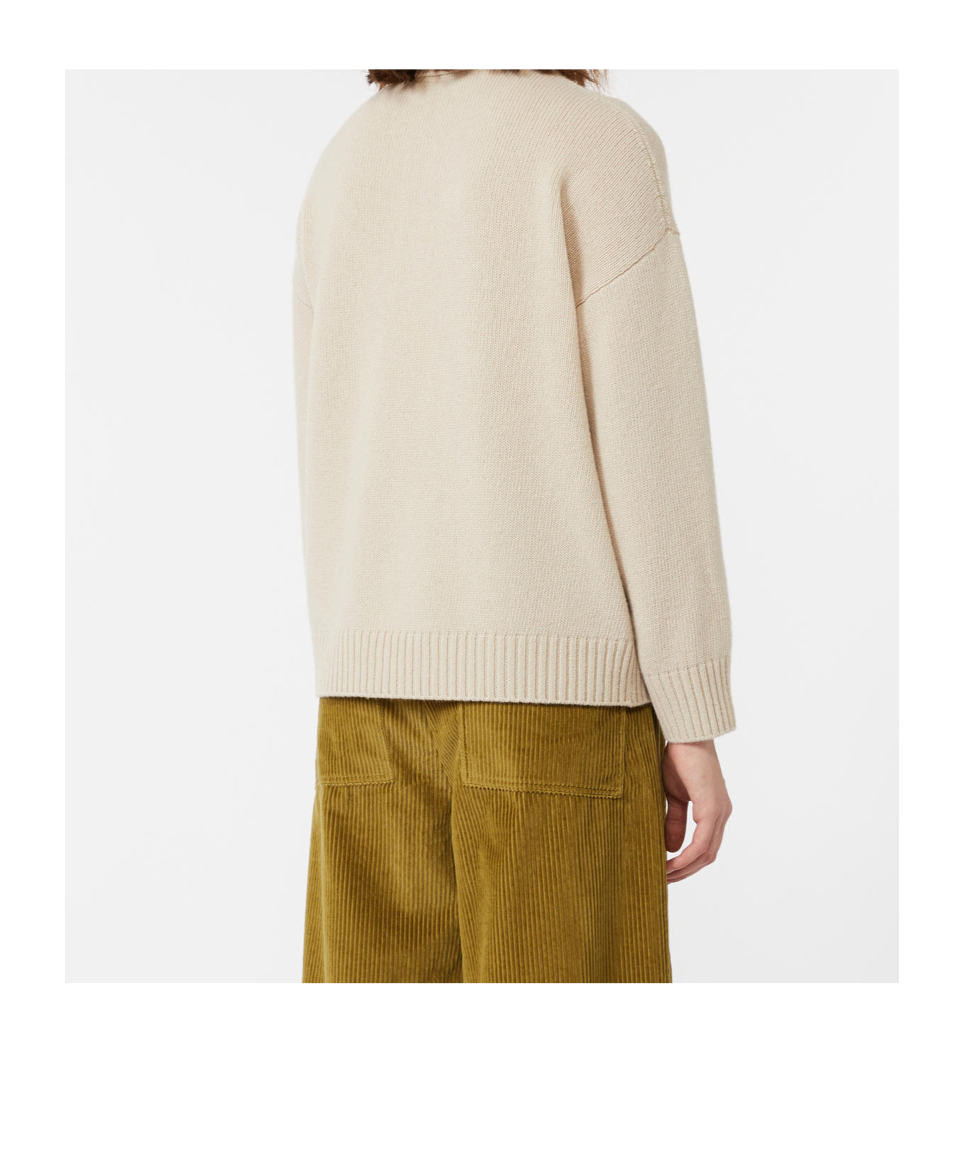Weekend Max Mara Virgin Wool Open-collar Sweater In Brown