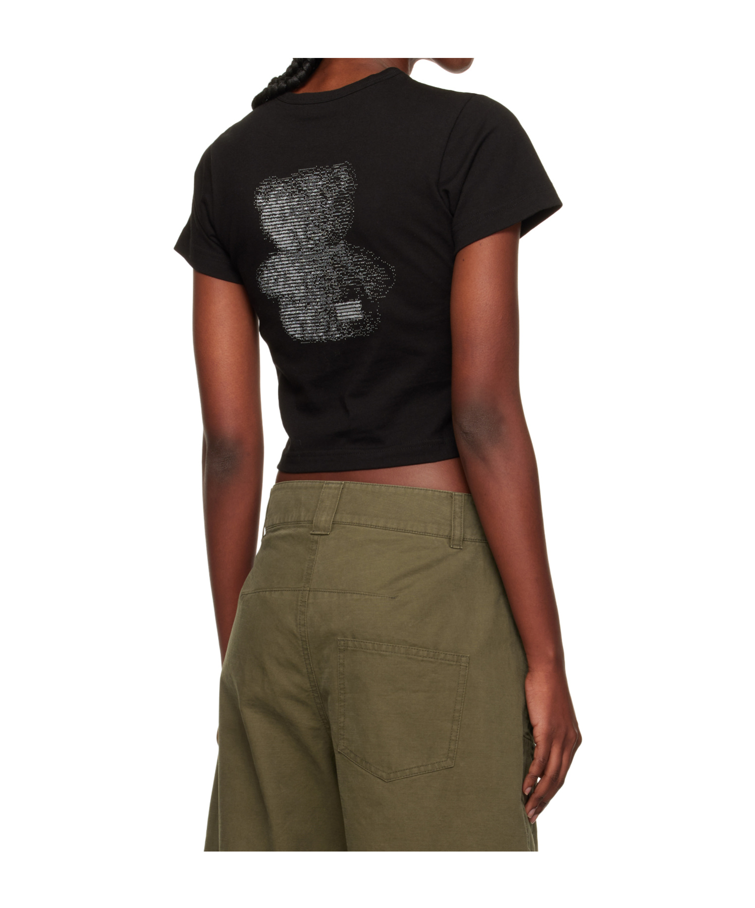 We11 Done Womens Bear-print Short-sleeves Cotton-jersey T-shirt Black In Black