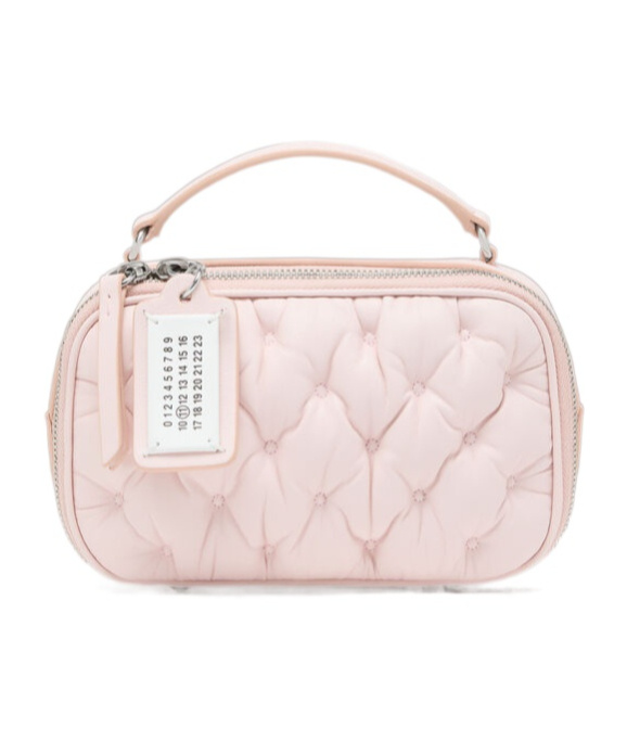 Maison Margiela 'glam Slam' Pink Handbag With Logo Plate And Quilted Design In Pink