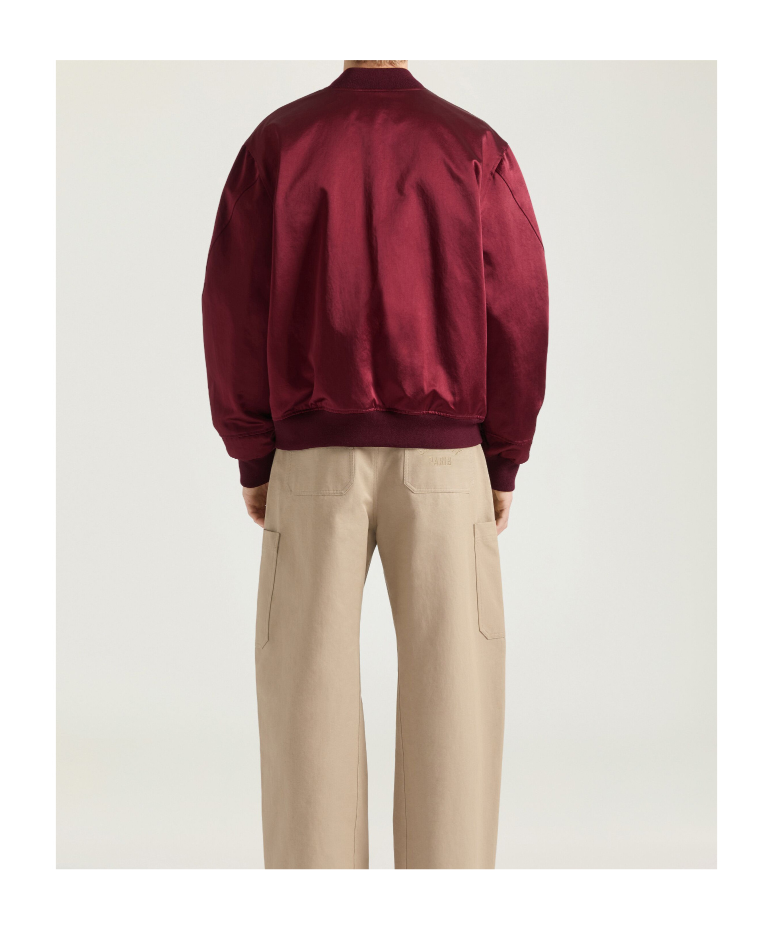 Givenchy Paris Zipped Blouson In Satin In Burgundy