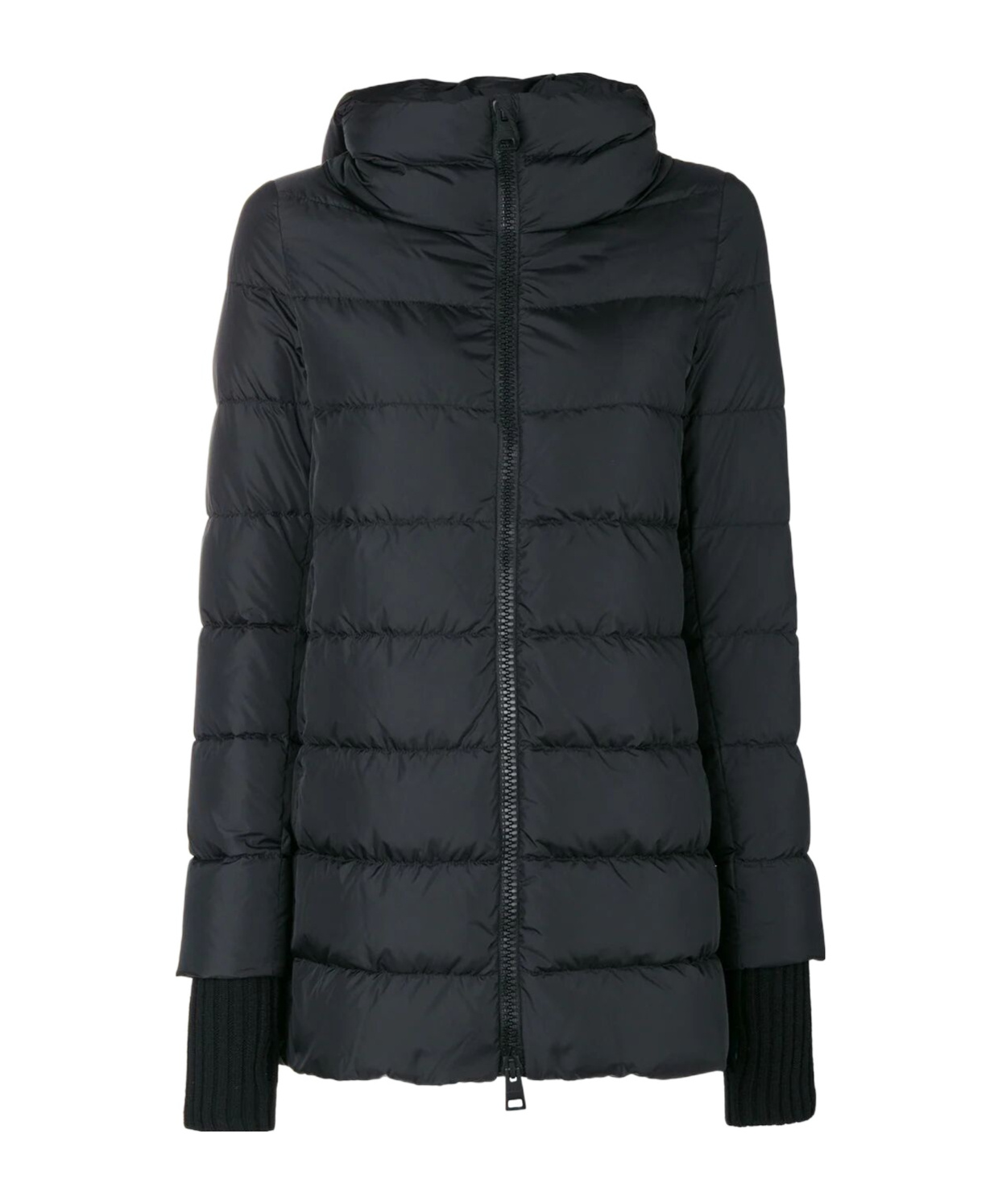 Herno Long Black Down Jacket With Hood In Nylon Woman In Black