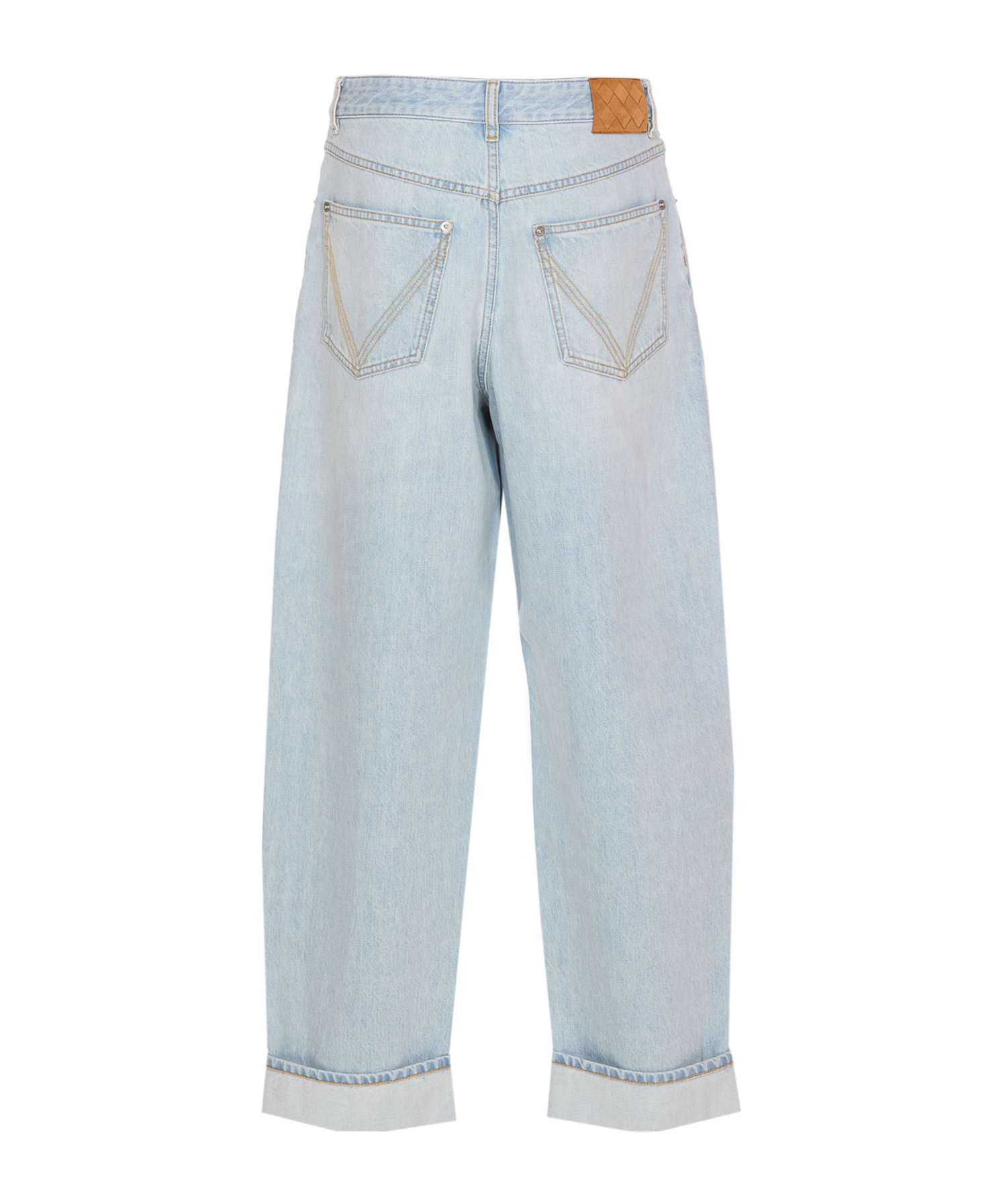 Shop Bottega Veneta Extra Bleached Turned Up Jeans In White