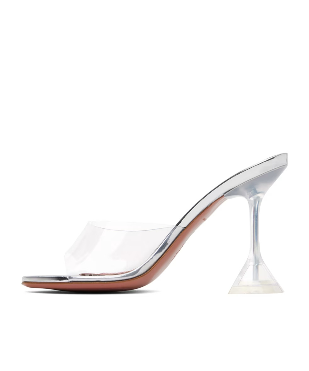 Amina Muaddi Transparent Lupita Glass Slipper 70 Heeled Sandals In Transparent