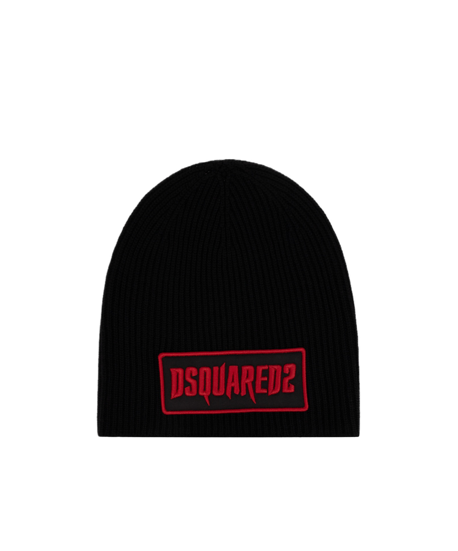 Dsquared2 Logo-appliqué Wool Beanie In Black