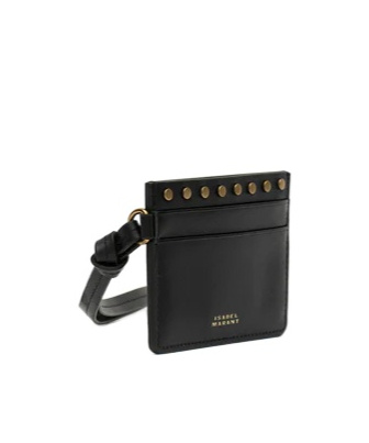 Isabel Marant Stud-embellished Cardholder In Black