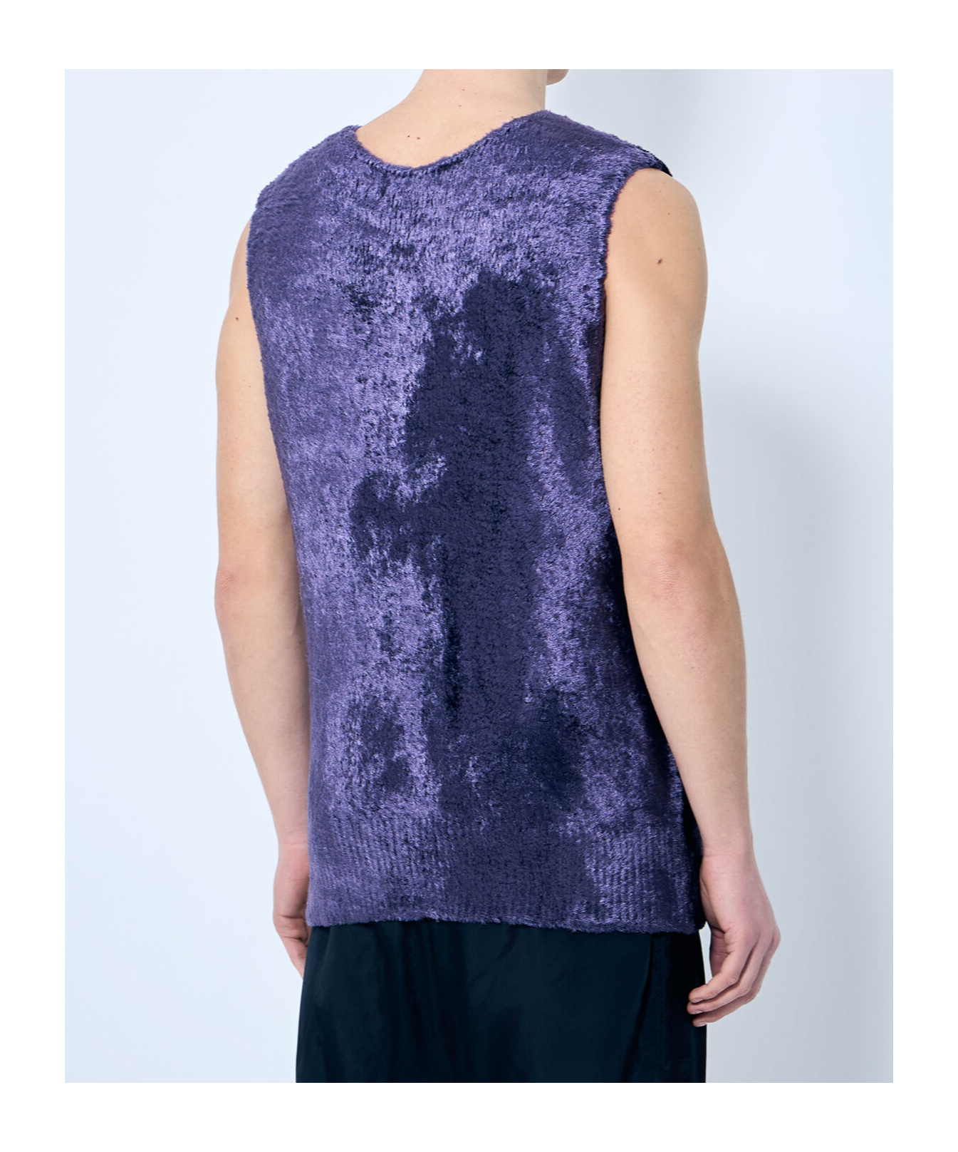 Dries Van Noten Fluffy Knit Top In Blue
