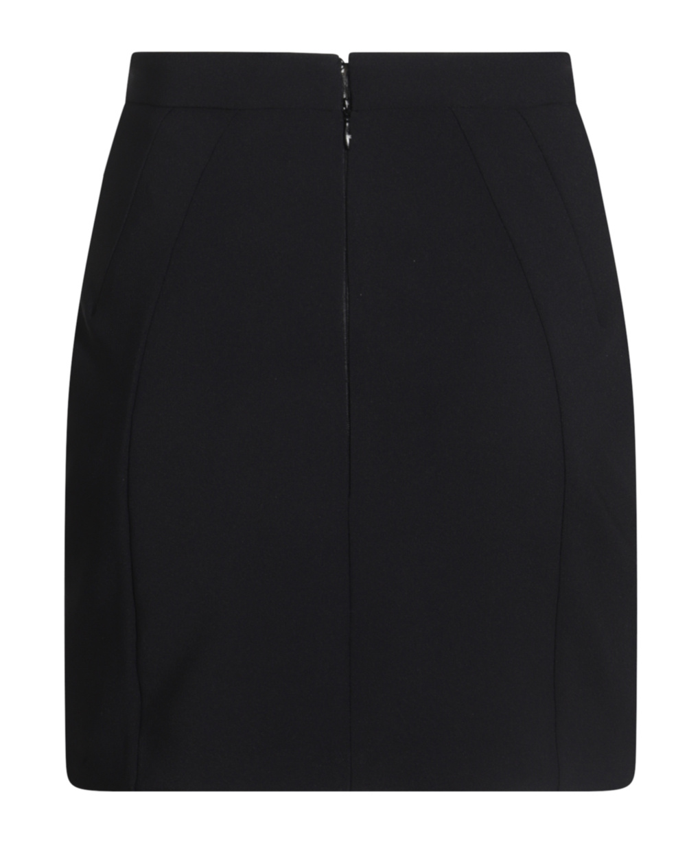 Elisabetta Franchi Horse-collar Button-down Skirt In Black