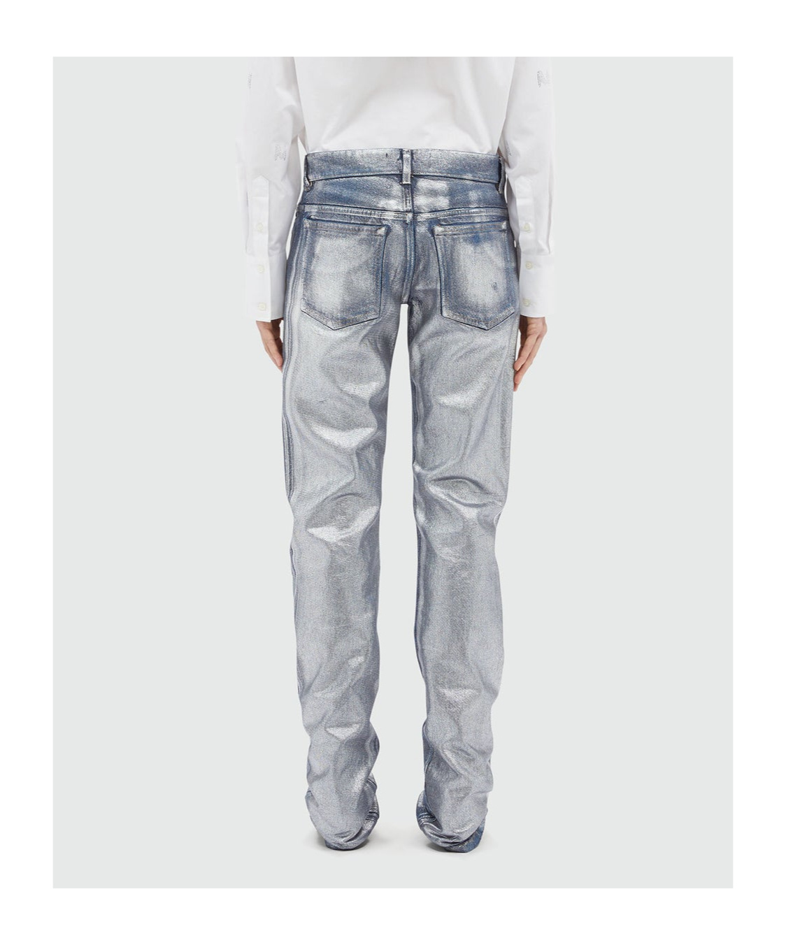 Msgm Straight-leg Trousers With Finish In Gray