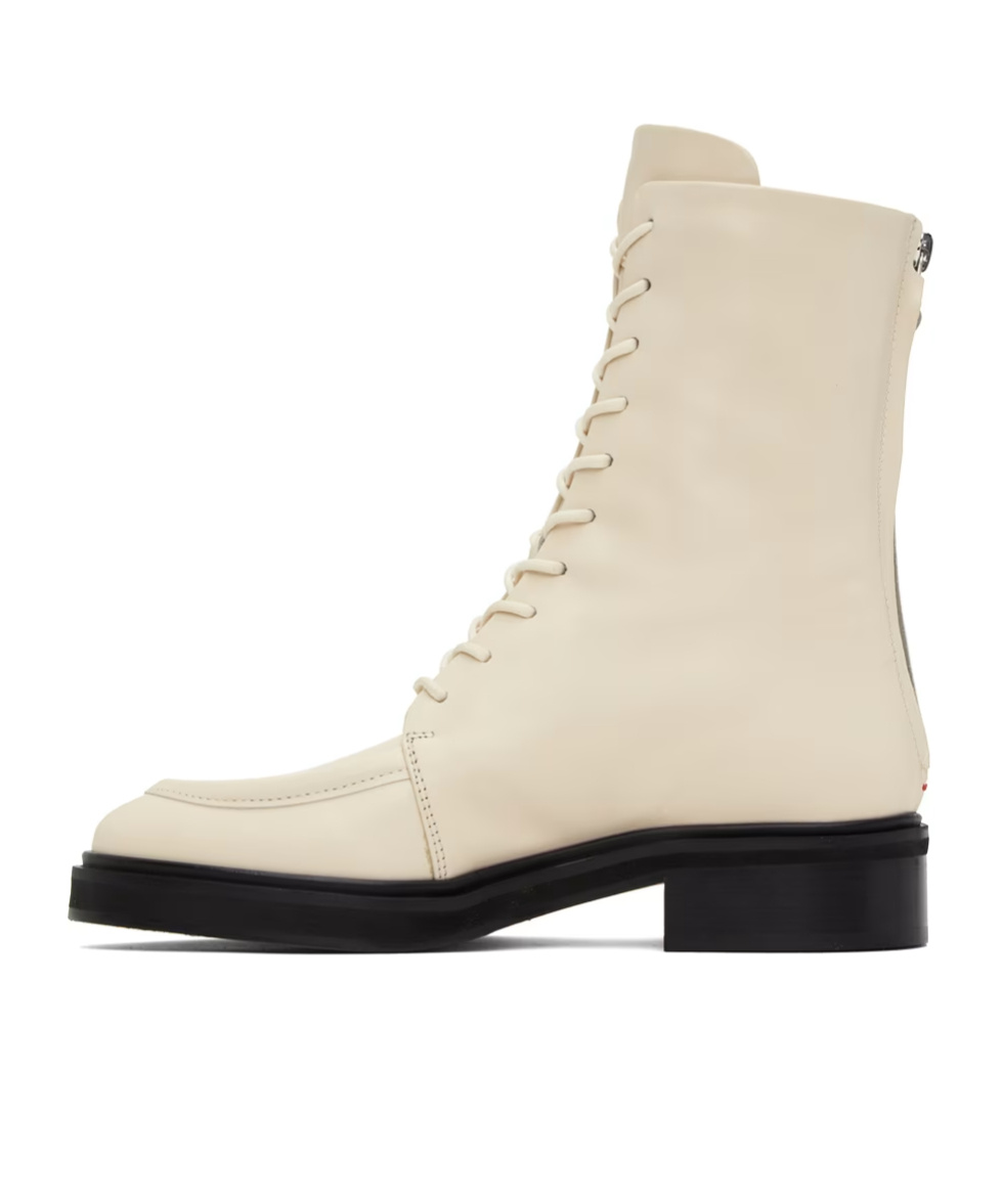 Aeyde Max Round Head Short Boots In Nude