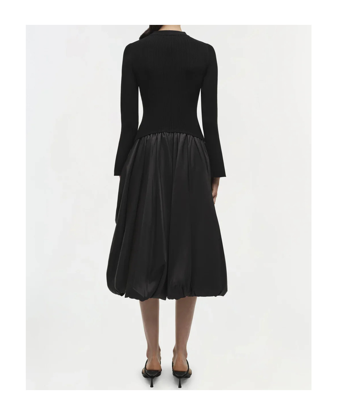Simkhai Kenlie Stand-up Collar Midi Dress In Black