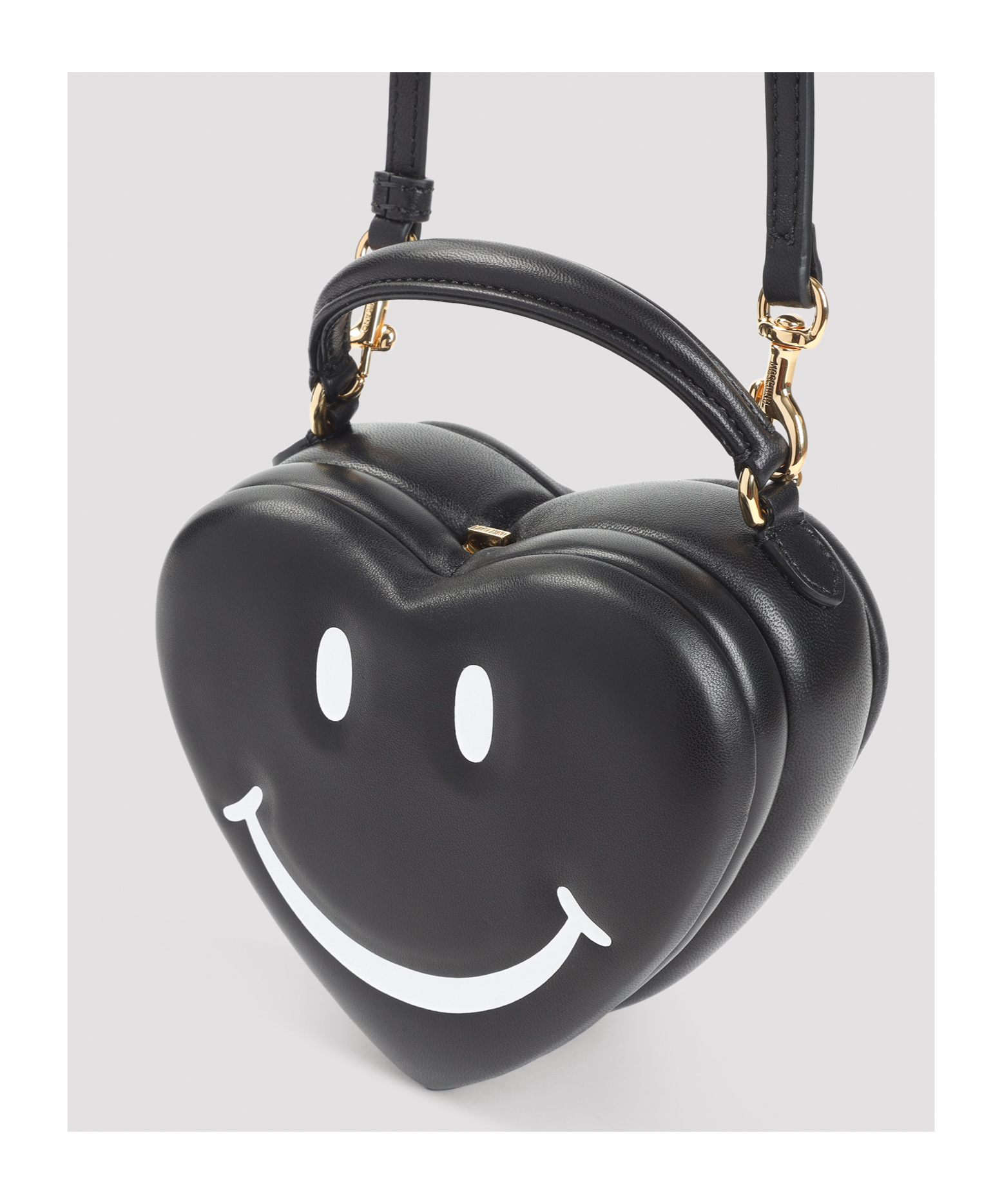 Moschino Smile Shoulder Bag In Black