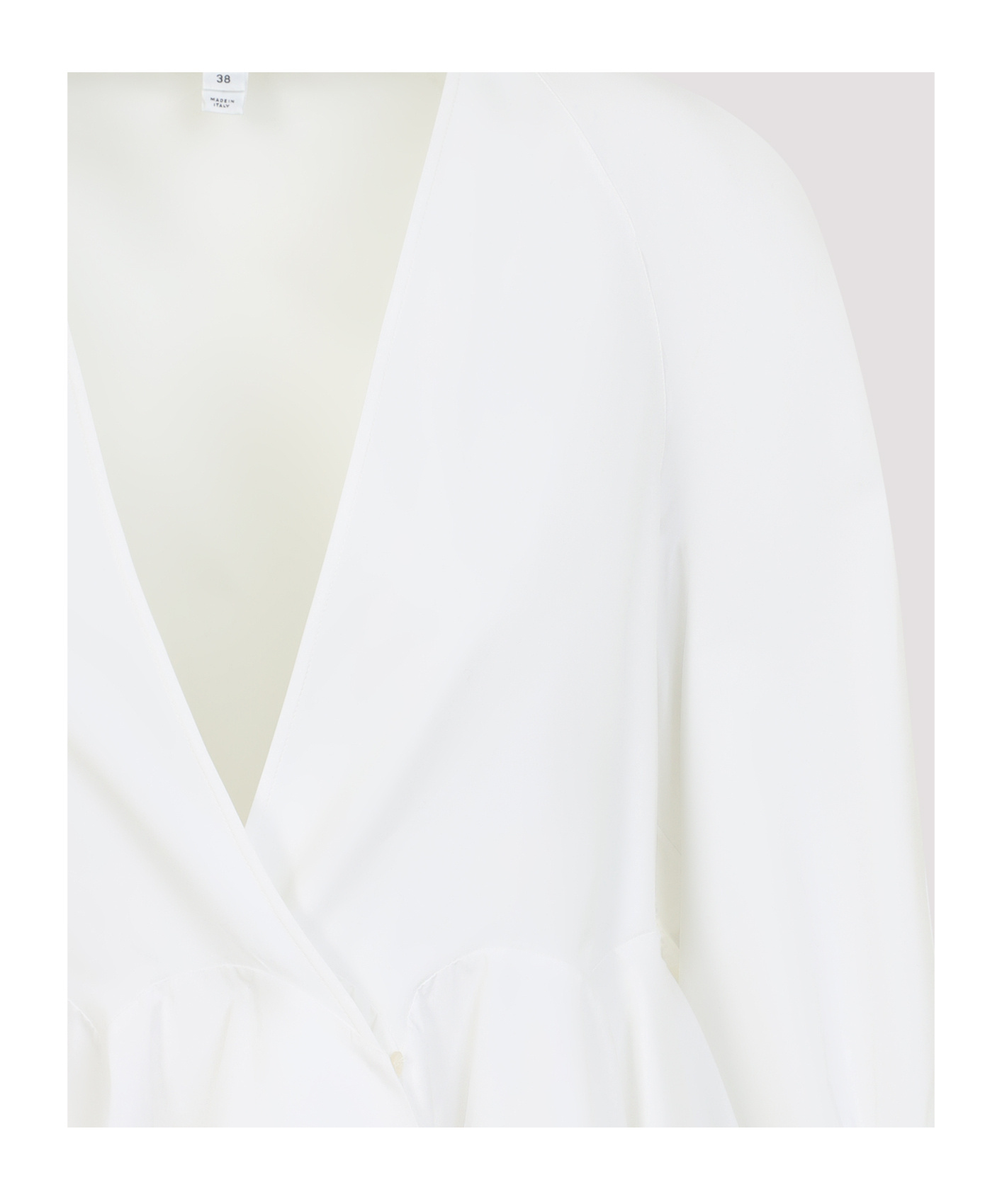 Alaïa Flare Cotton Shirt Pleated Hem In White