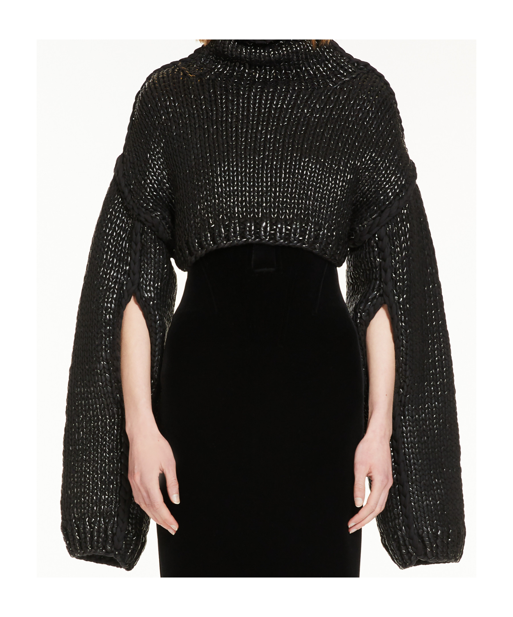 Sportmax High Neck Cut-out Detailed Jumper In Black