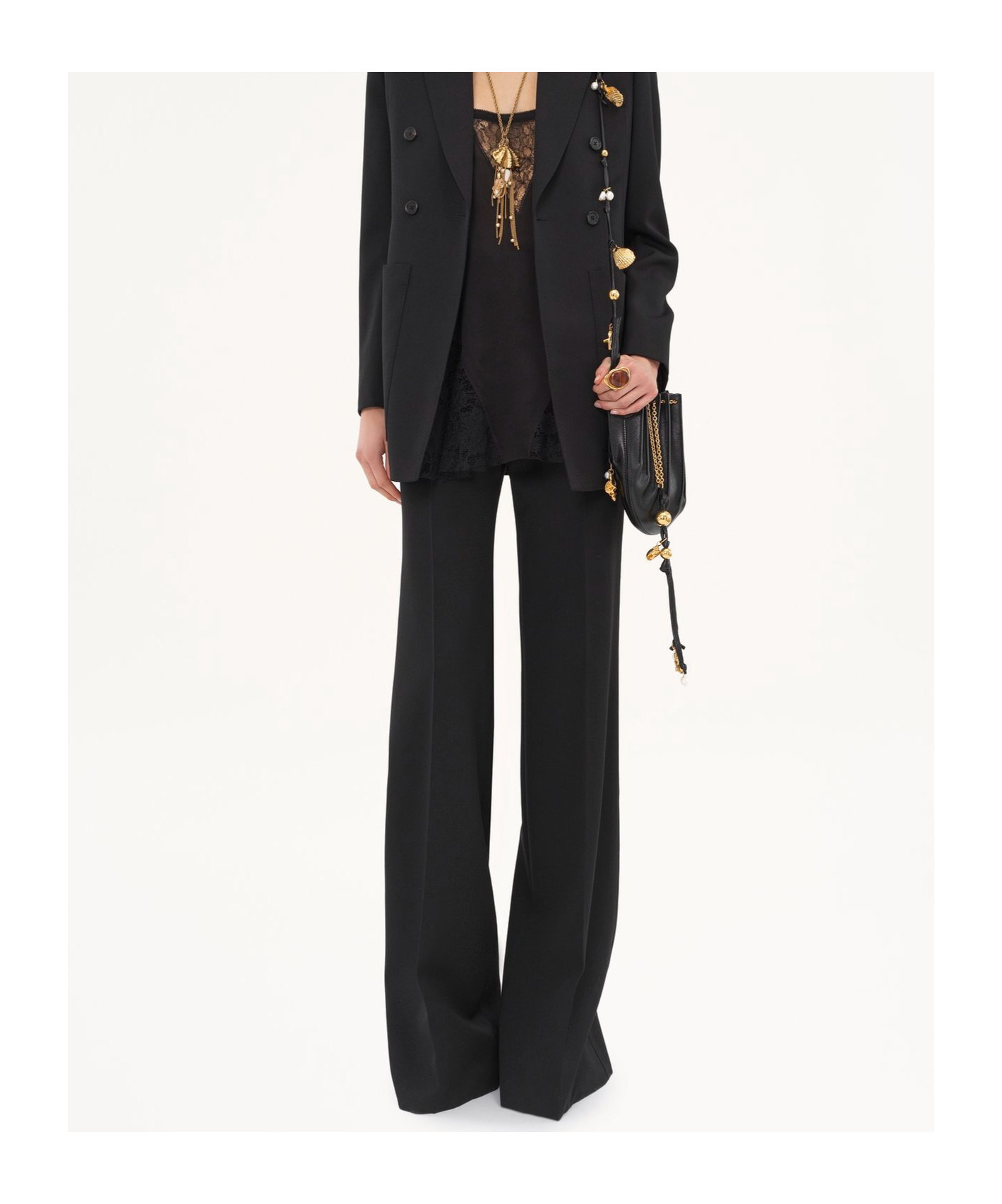 Chloé Women Wool Flare Pants In Blue
