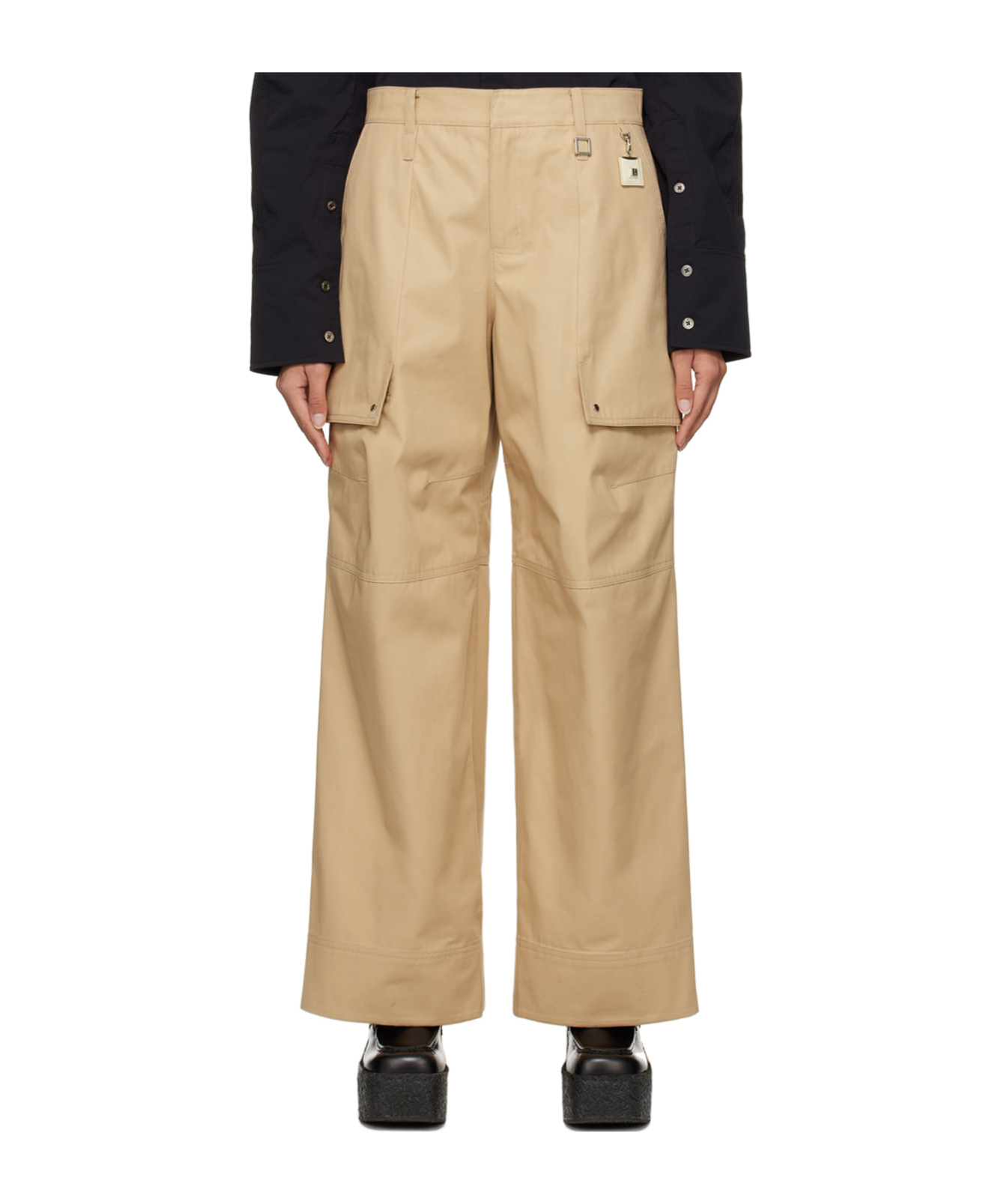 Wooyoungmi Beige Paneled Trousers In Neutral