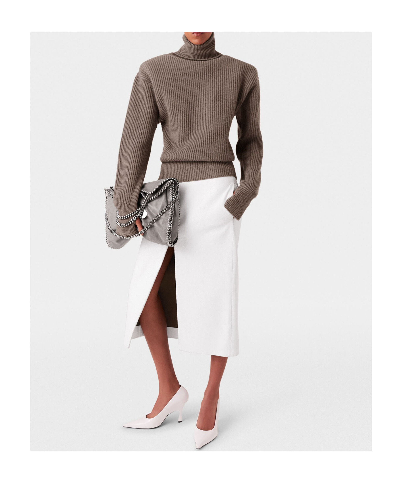 Stella Mccartney Long-sleeve Turtleneck Jumper In Gray