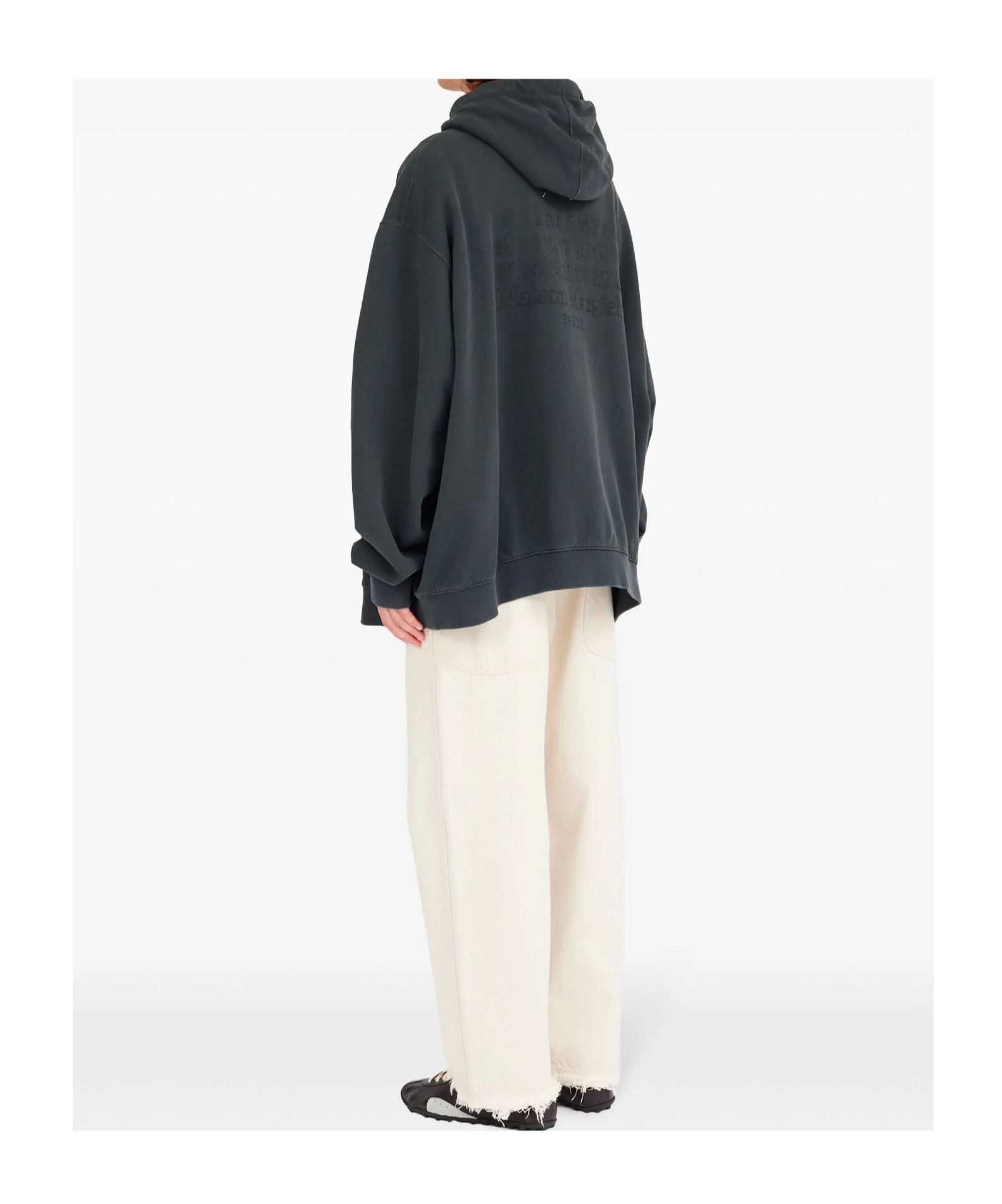 Maison Margiela Zipped Drawstring Hoodie In Black