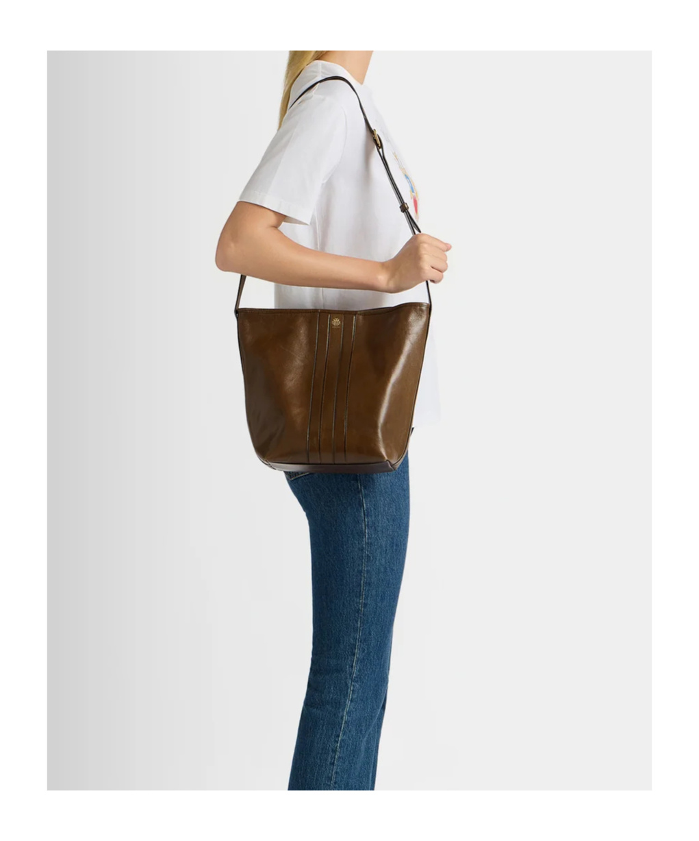 Bally Beckett Bucket Bag In Brown Leather In Brown